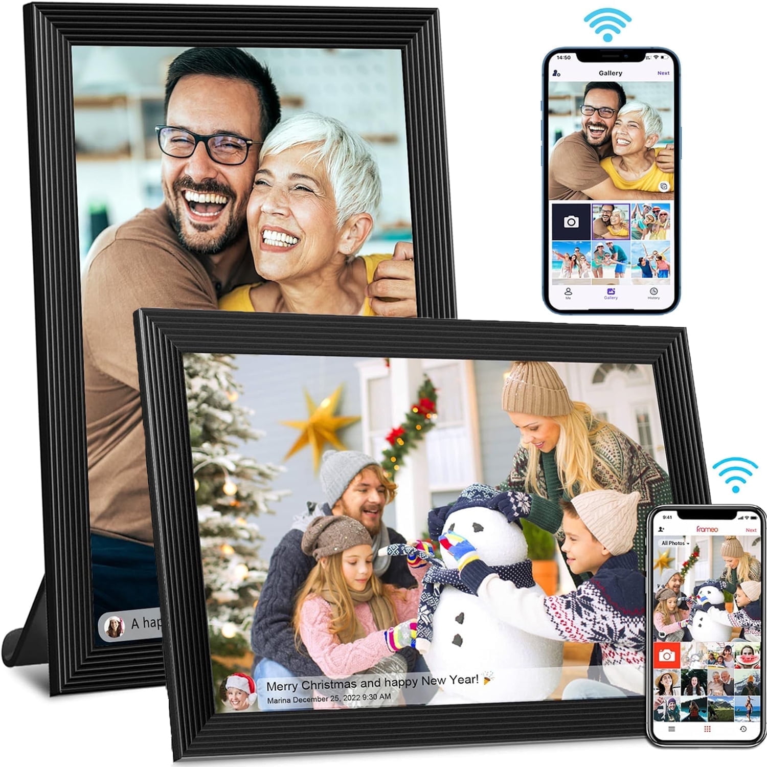 Babyltrl 10.1" Digital Photo Picture Frame,Wifi Smart Photo Frame IPS Touch Screen,Share Pictures Videos via App from Anywhere,16GB Storage Auto-Rotate