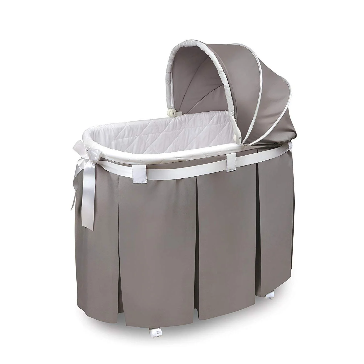 Badger Basket Wishes Oval Baby Bassinet, Gray