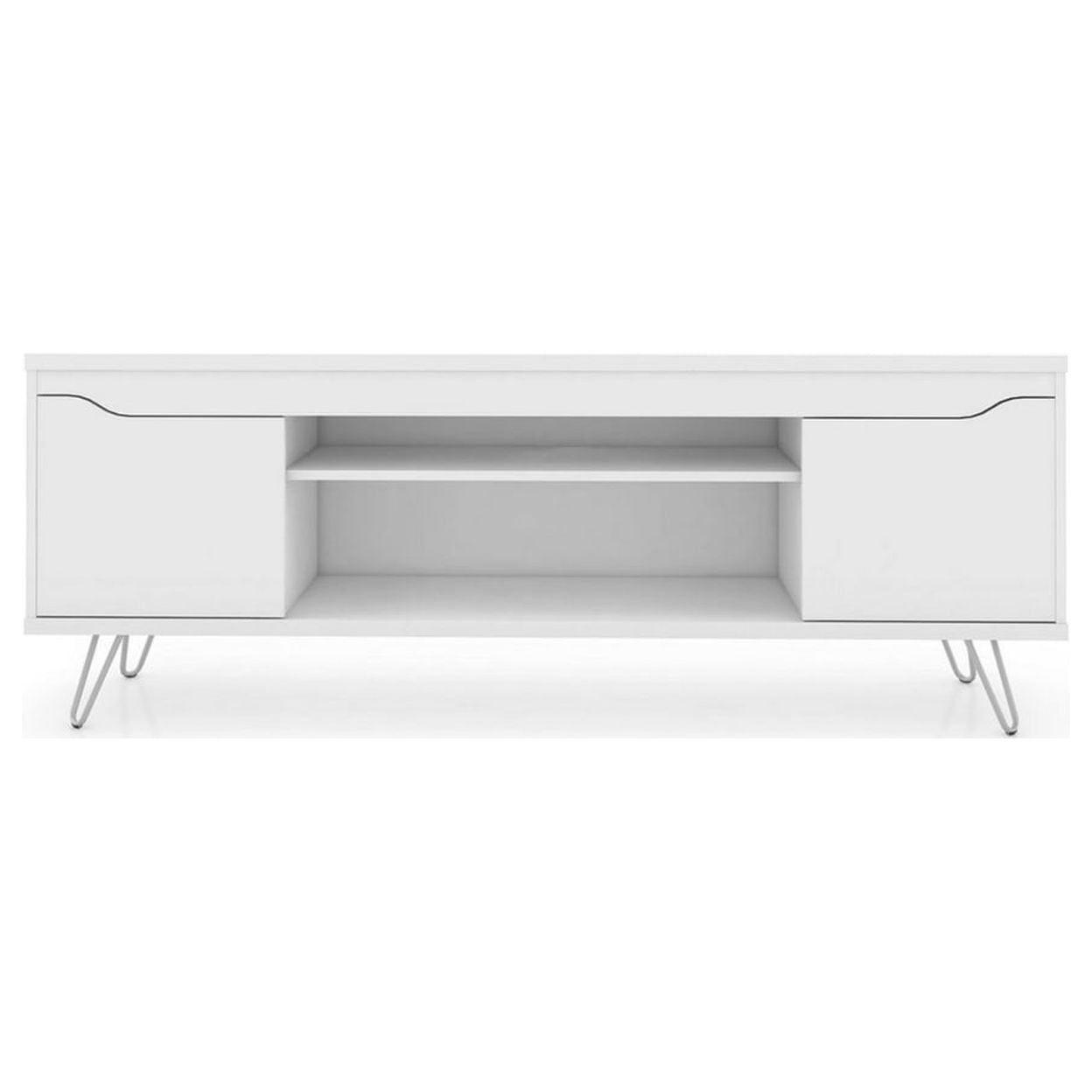 Baxter Mid-Century - Modern 62.99" TV Stand with 4 Shelves in White