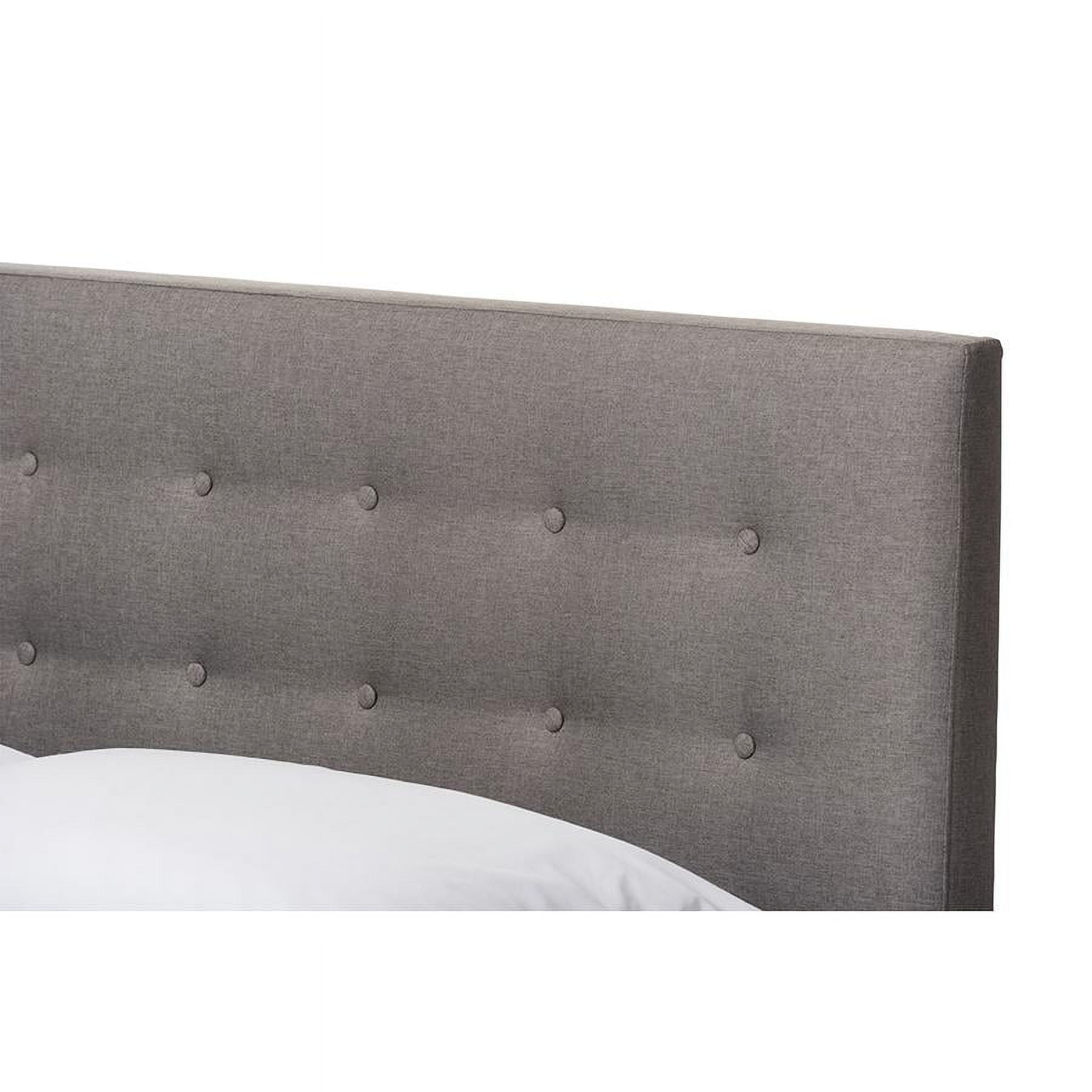Baxton Studio Alinia Tufted Queen Panel Platform Bed in Gray