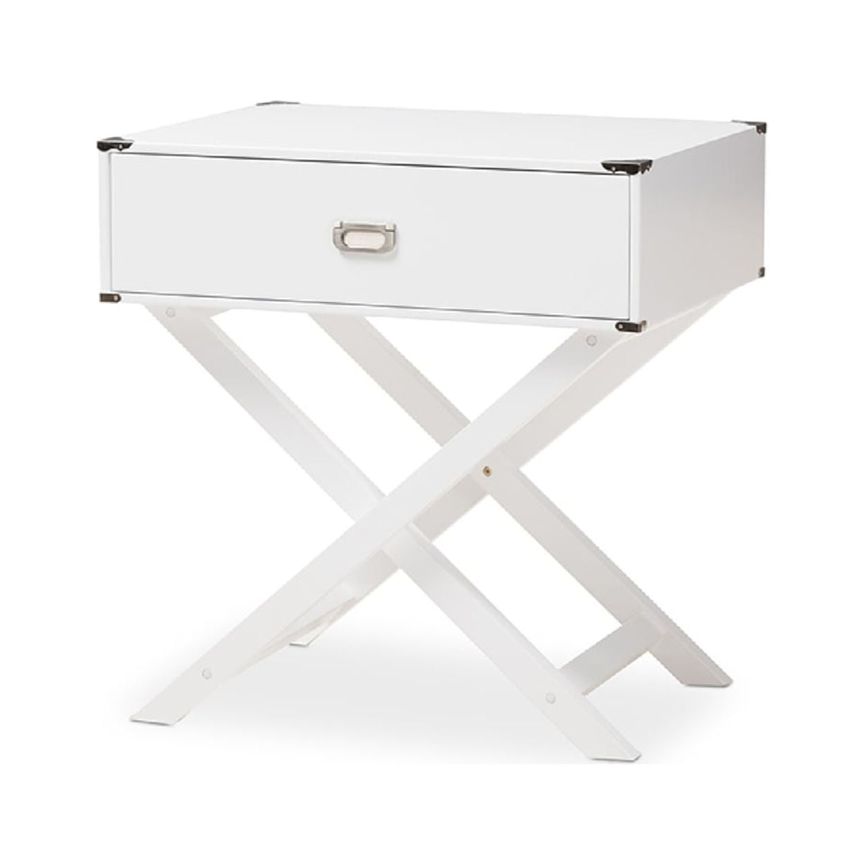 Baxton Studio Curtice Modern And Contemporary White 1-Drawer Wooden Bedside Table