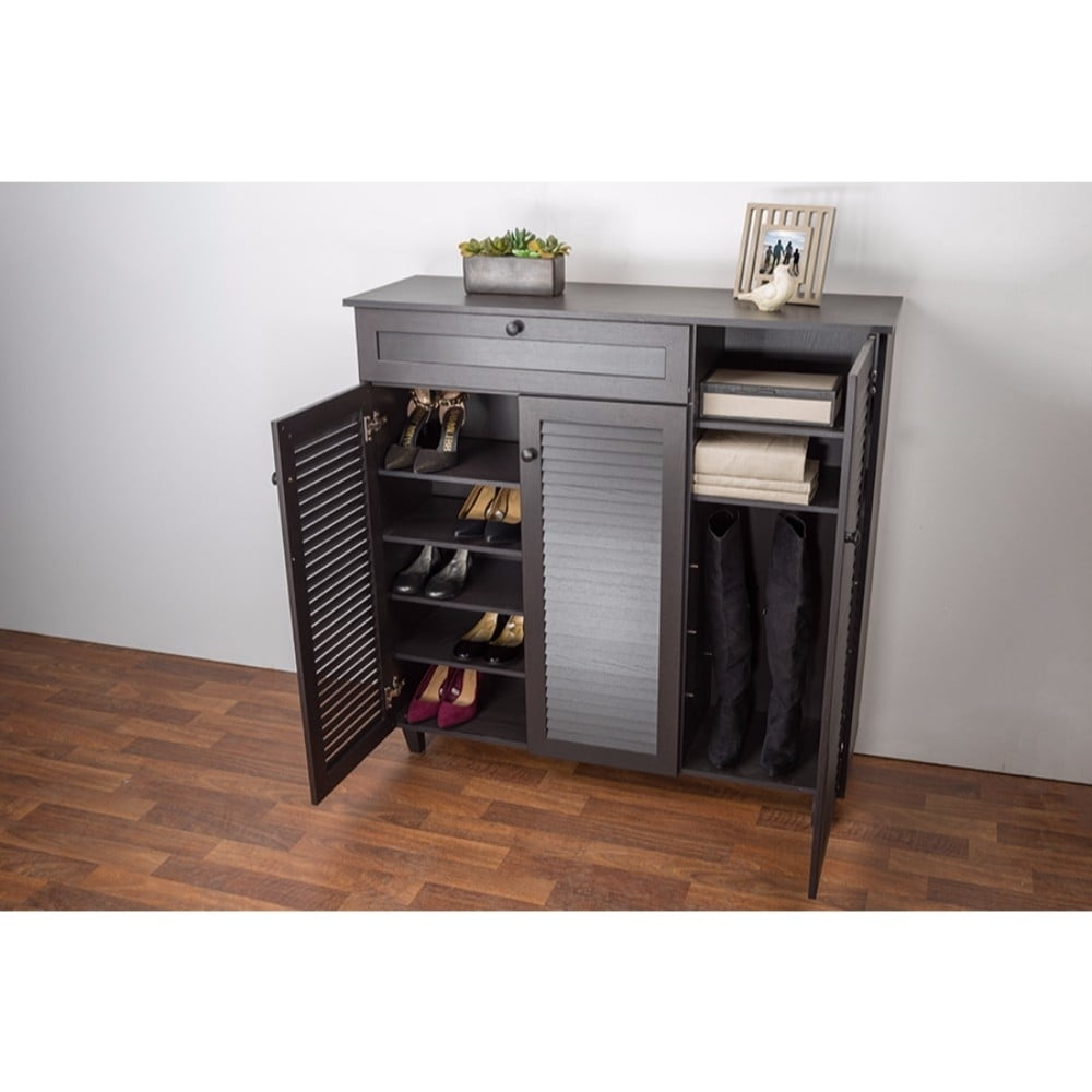 Baxton Studio Pocillo Wood Shoe Cabinet