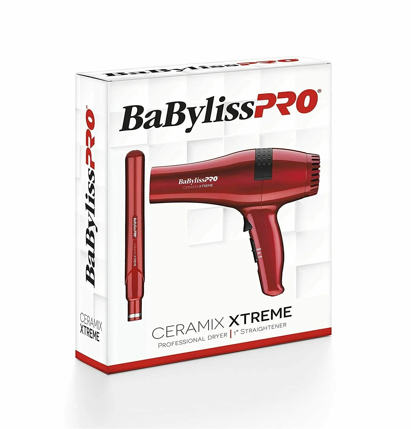 BaBylissPro Ceramix Xtreme Dryer 2000 Watt Dryer & 1" Straightener Combo