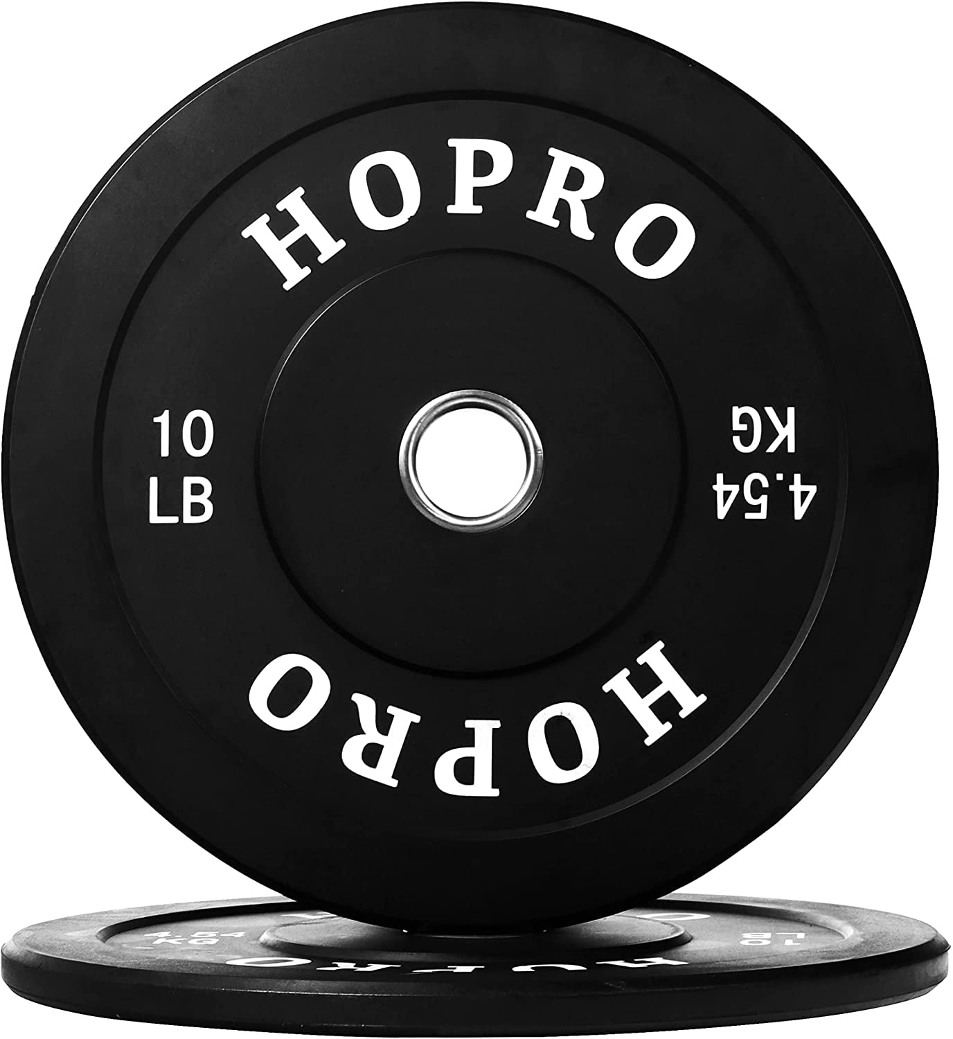BalanceFrom HoPro 2 In. Olympic Bumper Weight Plate 10 Lb. with Steel Hub, Pairs