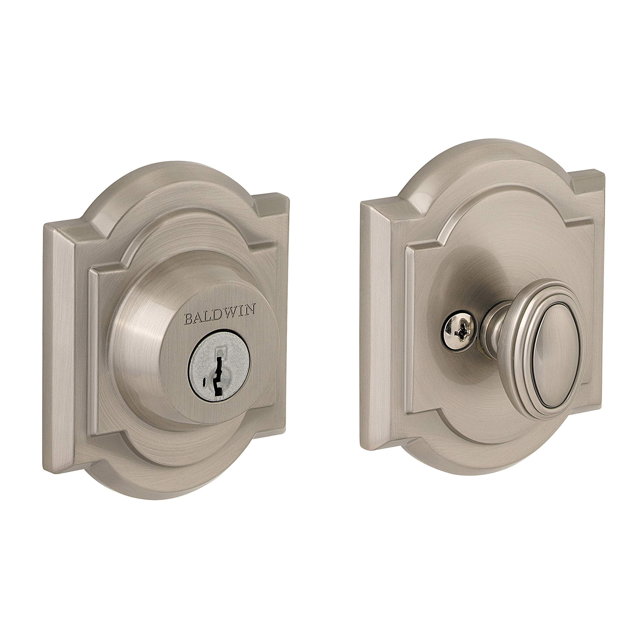 Baldwin 380 Arched Sgl Cyl Deadbolt Featuring Smartkey in SN