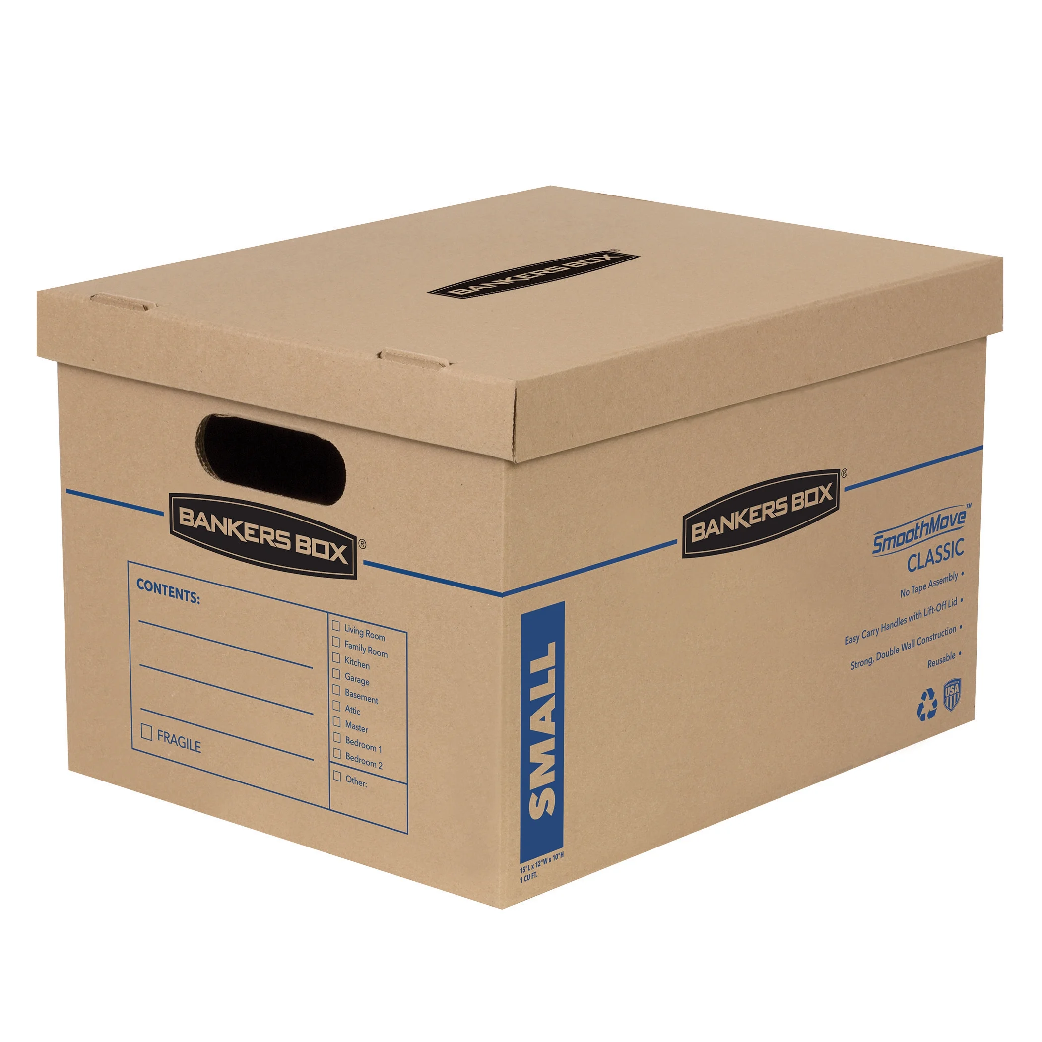 Bankers Box SmoothMove Classic Moving Boxes, Small 20pk, Kraft Brown, 20 / Carton (Quantity)