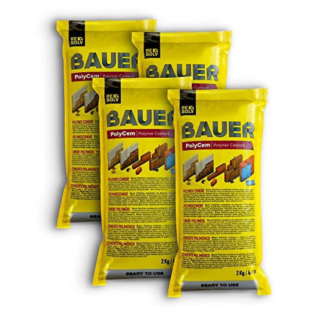 Bauer Instant Polymer Cement - Ready-to-Use, Replaces Mortar & Adhesives, 4.4lb Bag, 4 Pack