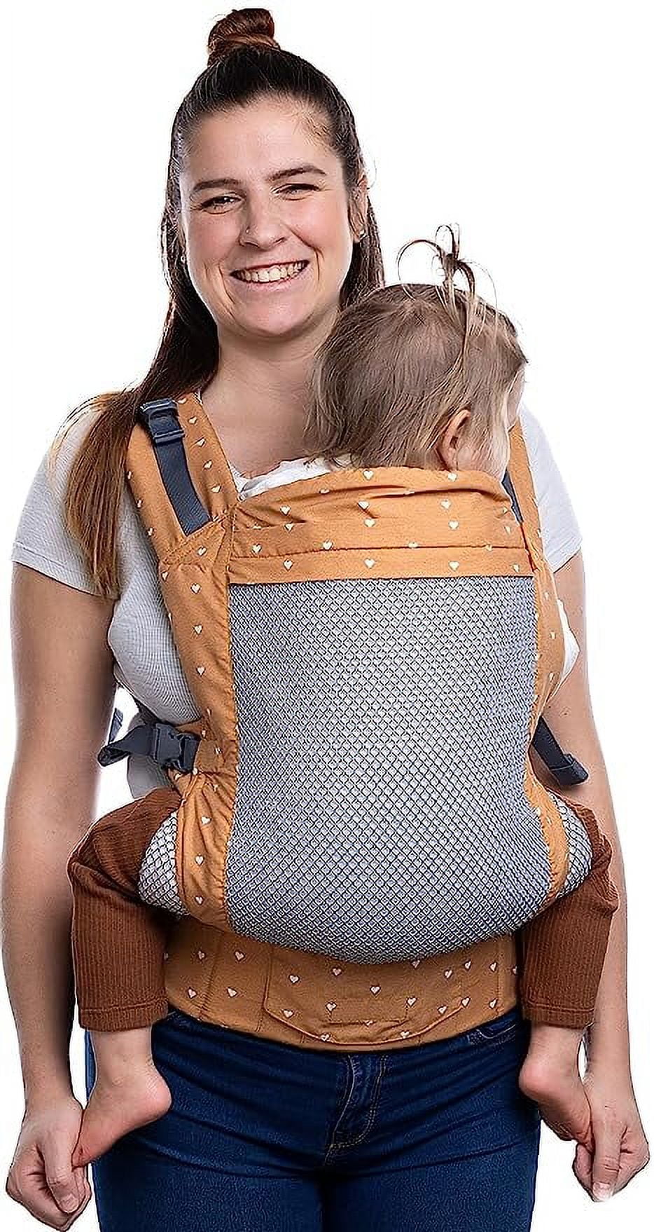 Beco Baby Carrier Toddler Backpack Carrier with Extra Wide Seat - Toddler Sling Carrier up to 20-60 lbs (Cool Brick Heart)
