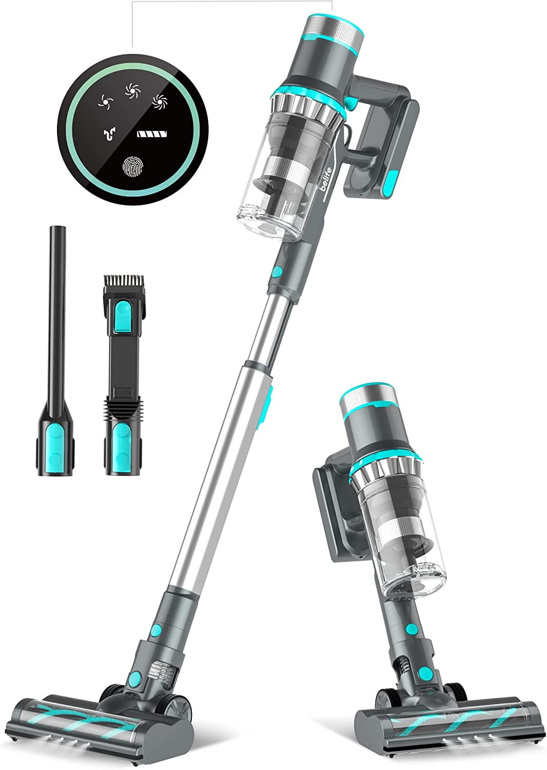 Belife Cordless Vacuum Cleaner, 26Kpa Powerful Stick Vacuum, up to 50Mins Runtime , 6-in-1 Lightweight Vacuum for Hard Floor Pet Hair