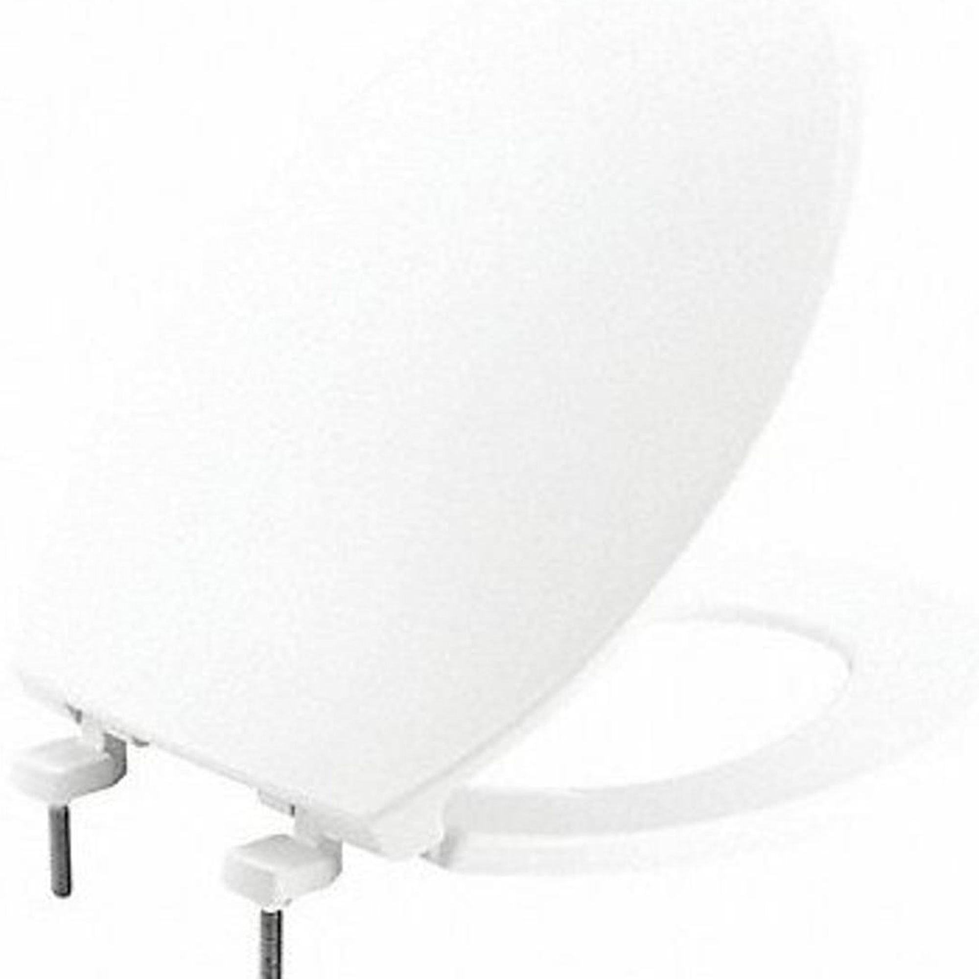 Bemis Elongated Hospitality Plastic Toilet Seat in White with STA-TITE Commercial Fastening System