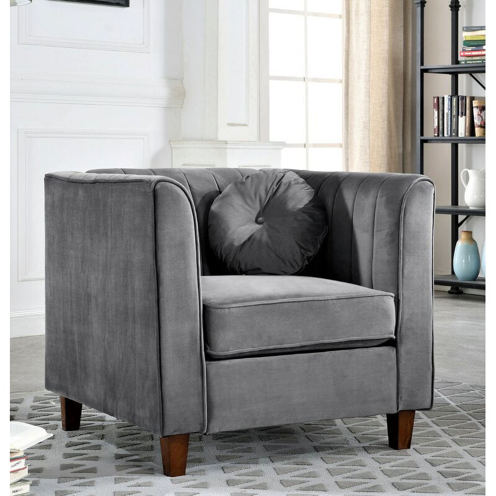 Berton Beige Chesterfield Chair