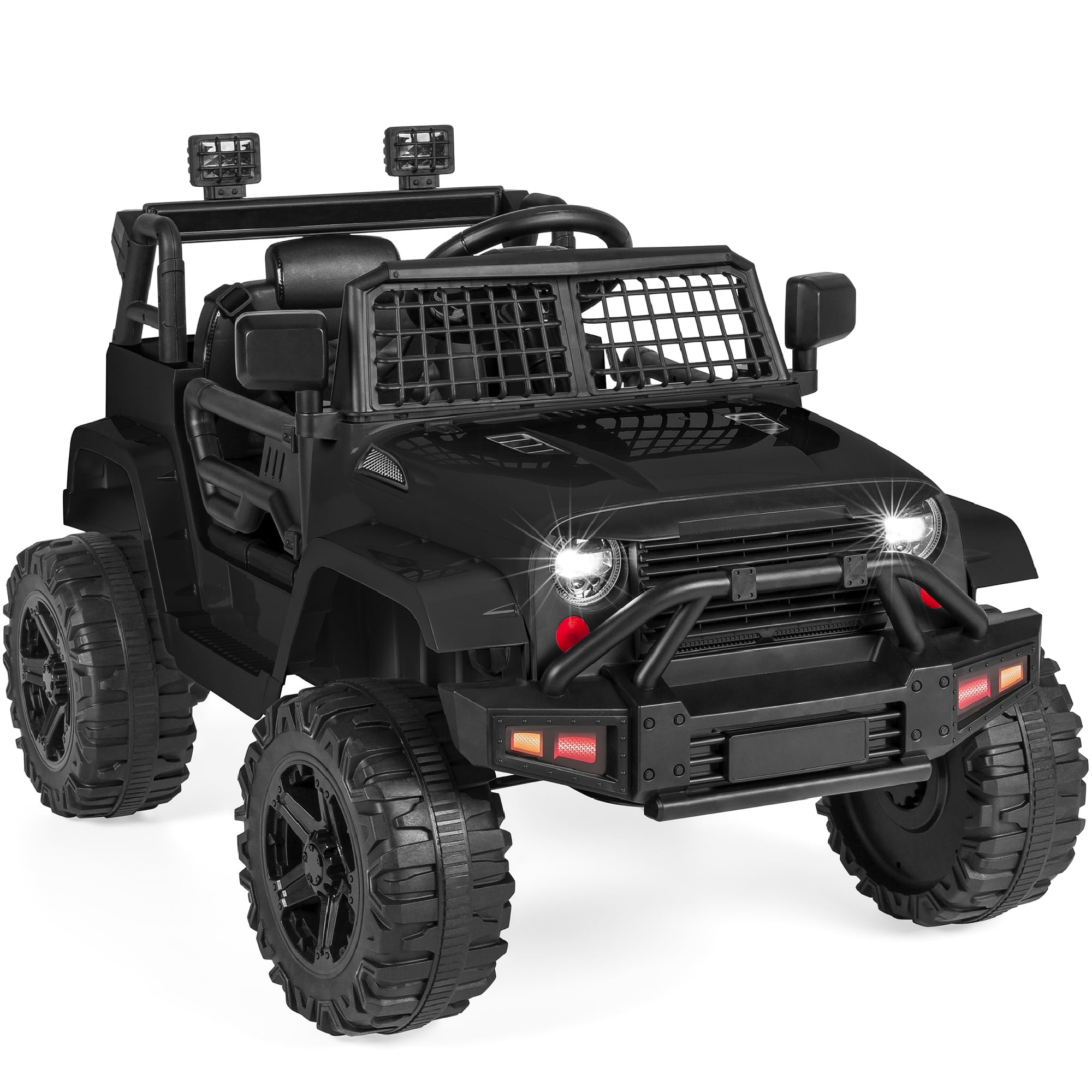 Best Choice Products 12V Kids Ride On Truck Car w/ Parent Remote Control, Spring Suspension, LED Lights - Black
