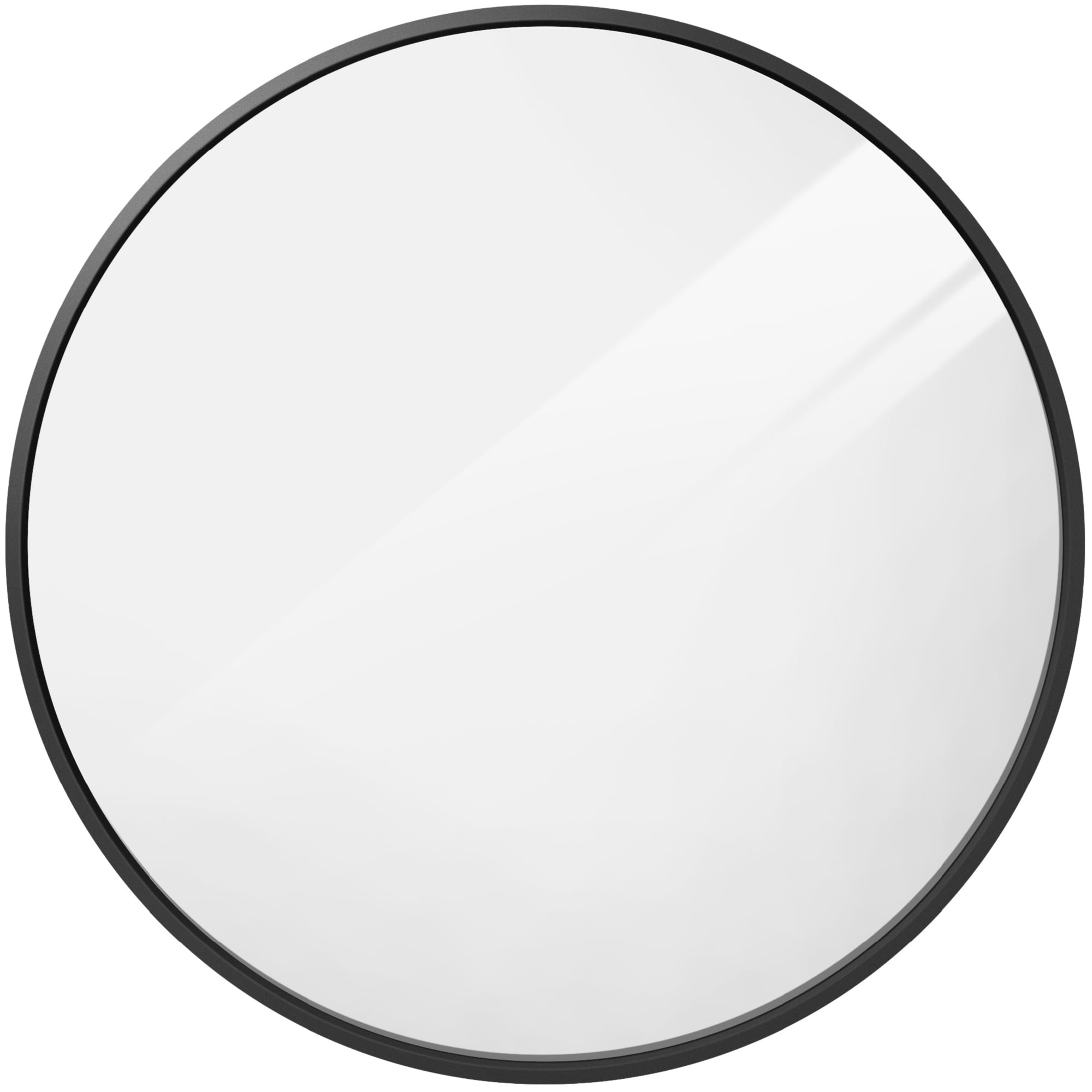 Best Choice Products 36in Framed Round Bathroom Vanity Wall Mirror w/ Anti-Blast Film - Matte Black
