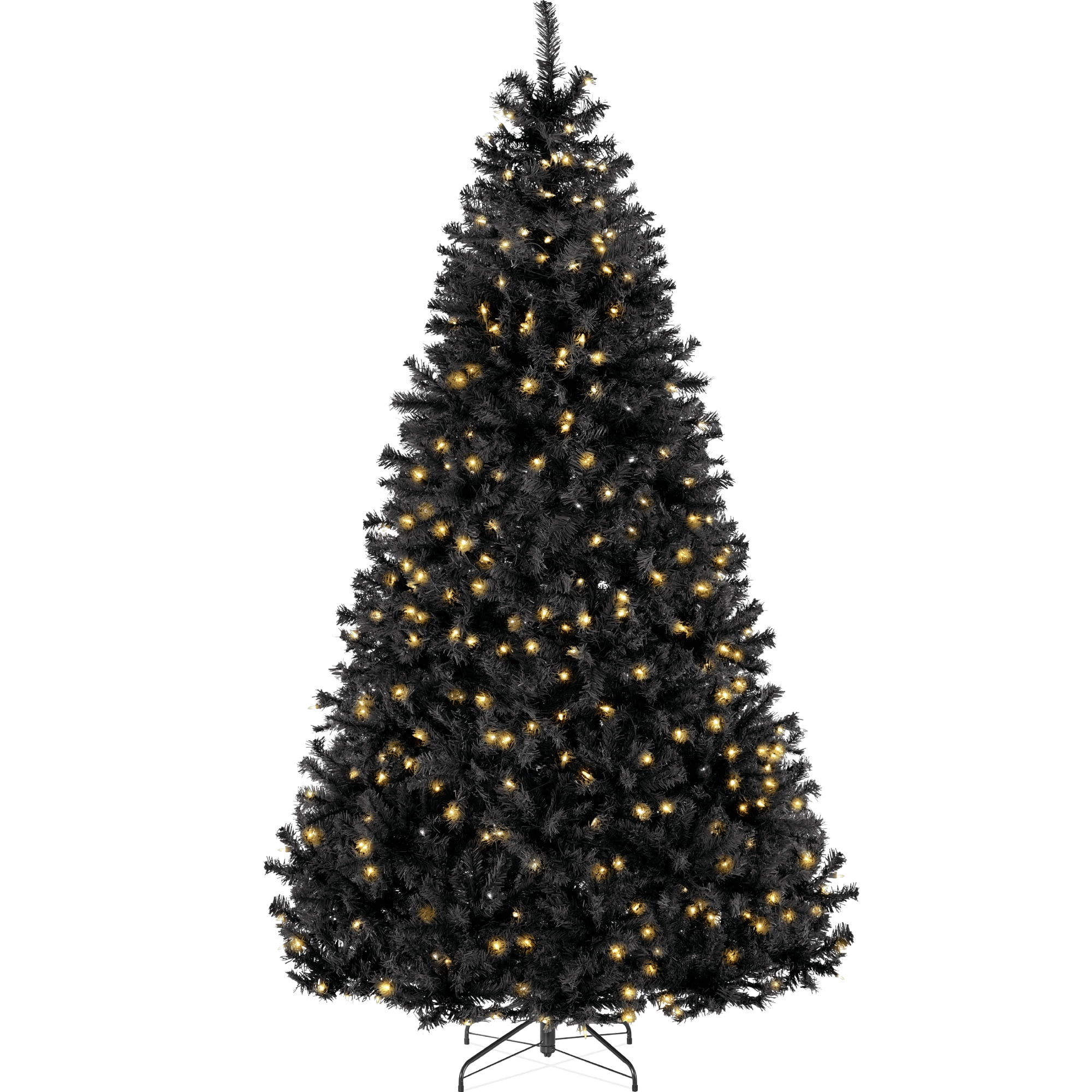 Best Choice Products 6ft Pre-Lit Black Christmas Tree, Artificial Holiday Decoration w/ 947 Branch Tips, 250 Lights