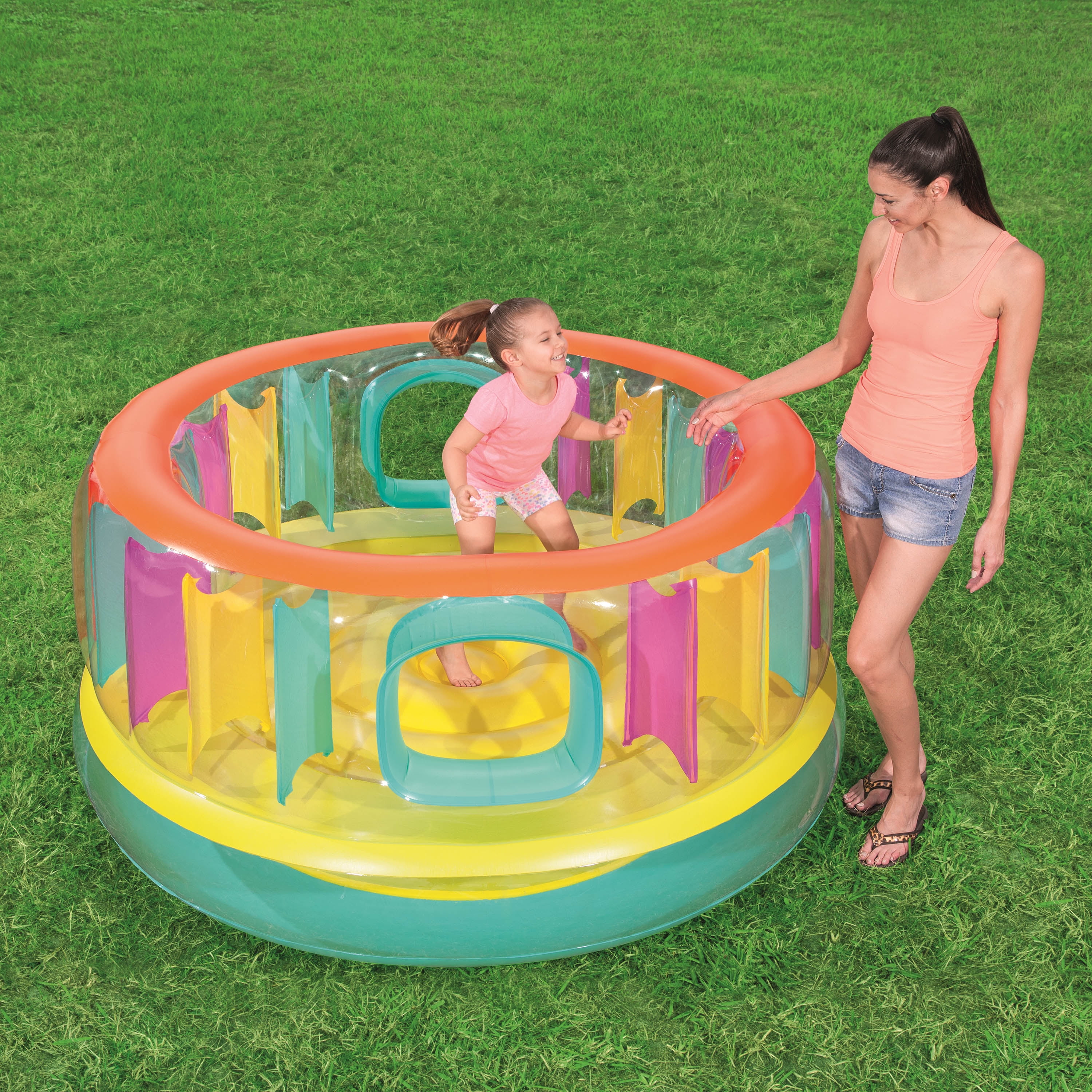 Bestway Up In & Over Bounce Jam Inflatable Vinyl Bouncer, Kids Ages 3+