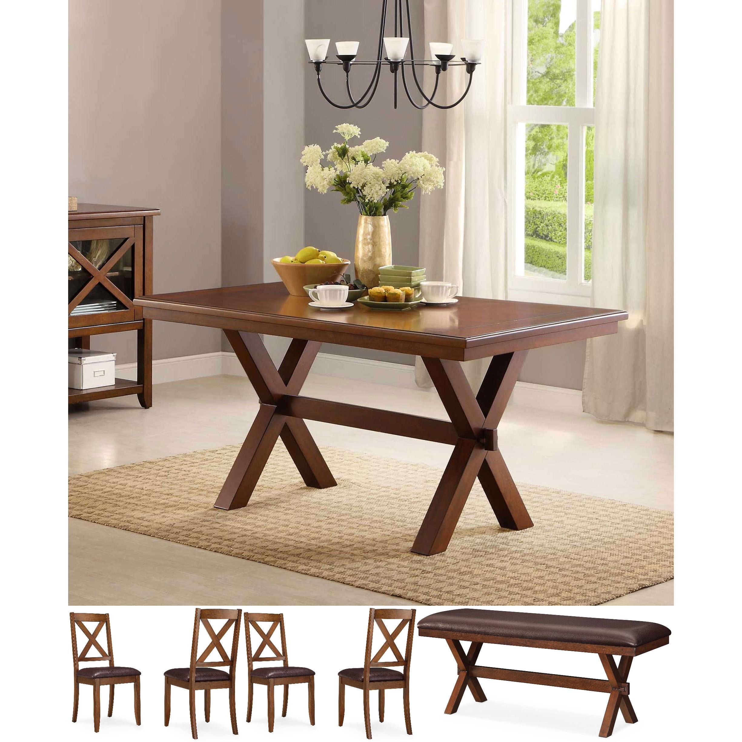 Better Homes & Gardens Maddox Crossing 6 Piece Dining Set, Brown