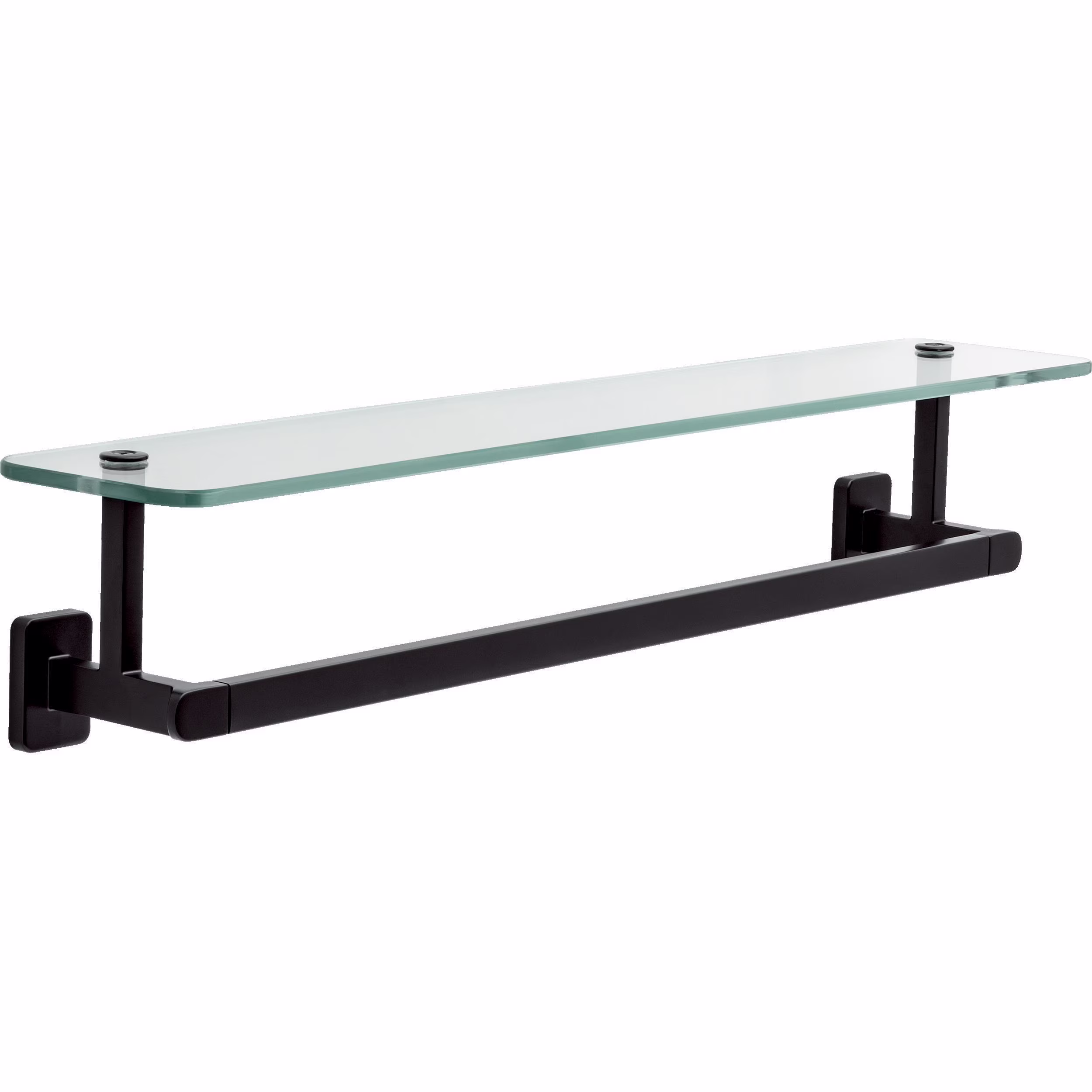 Better Homes & Gardens Alden 18" Towel Bar with Glass Shelf in Matte Black