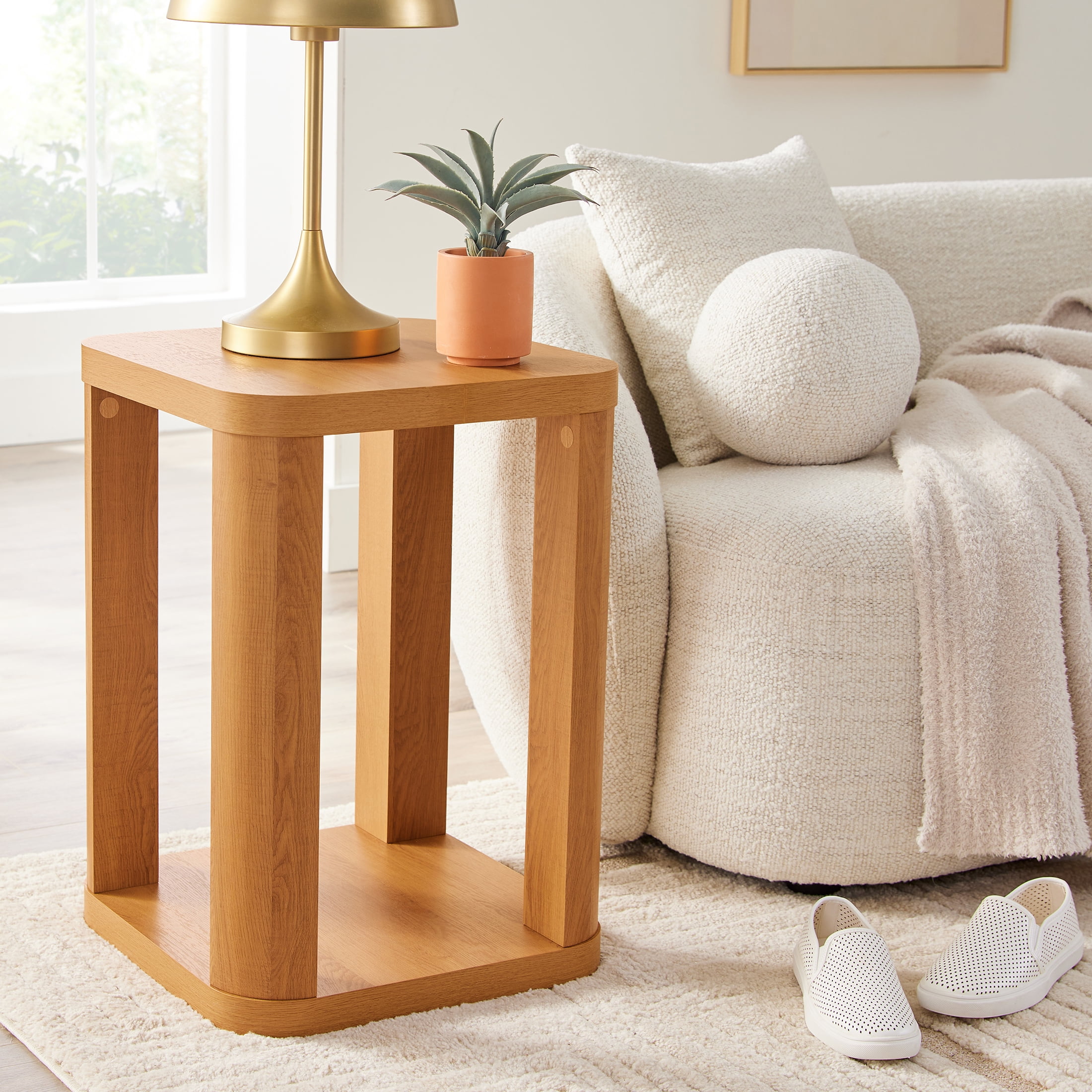 Better Homes & Gardens Juliet End Table, Light Honey Finish
