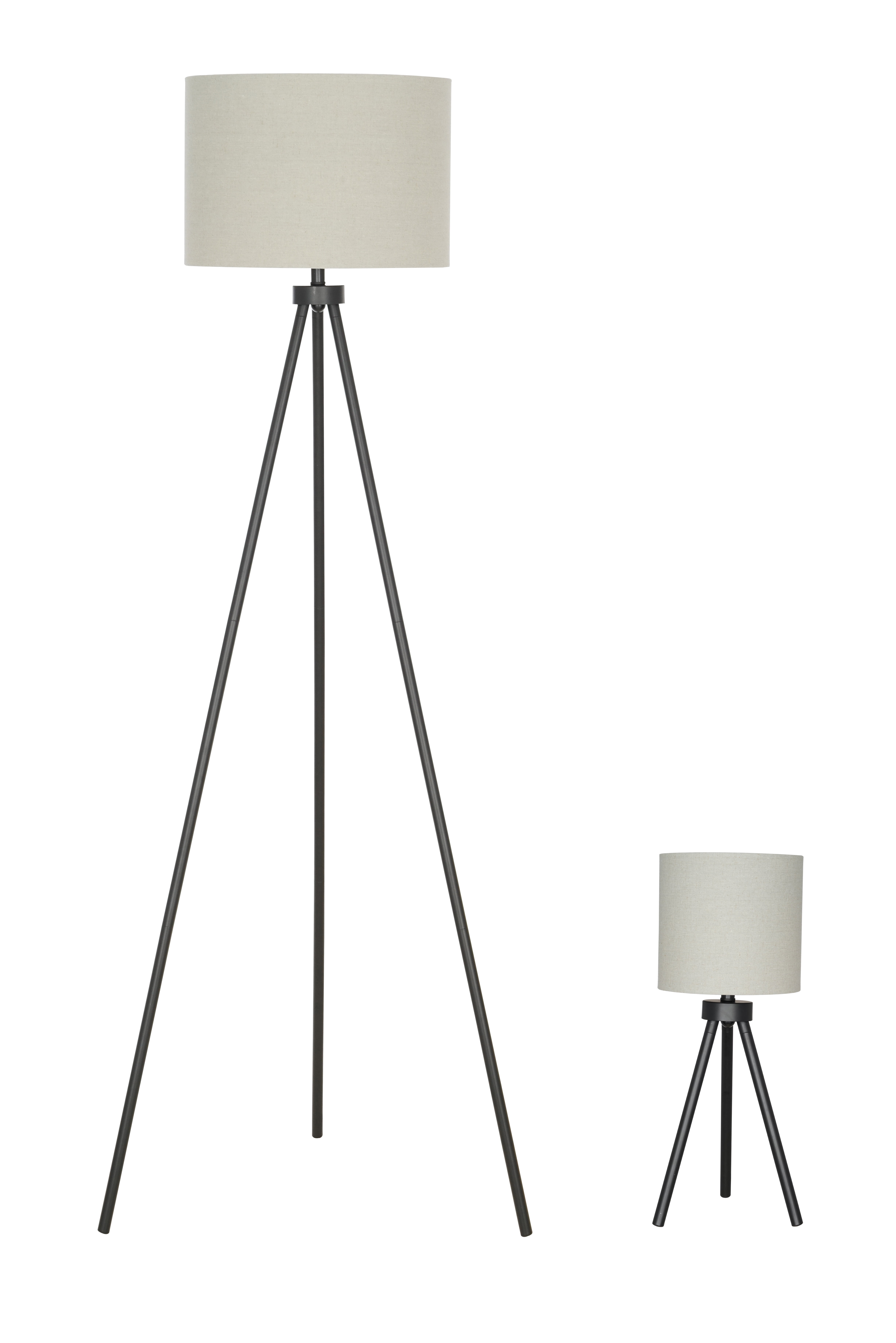 Better Homes & Gardens Modern Tripod Table & Floor Lamp Set, Black