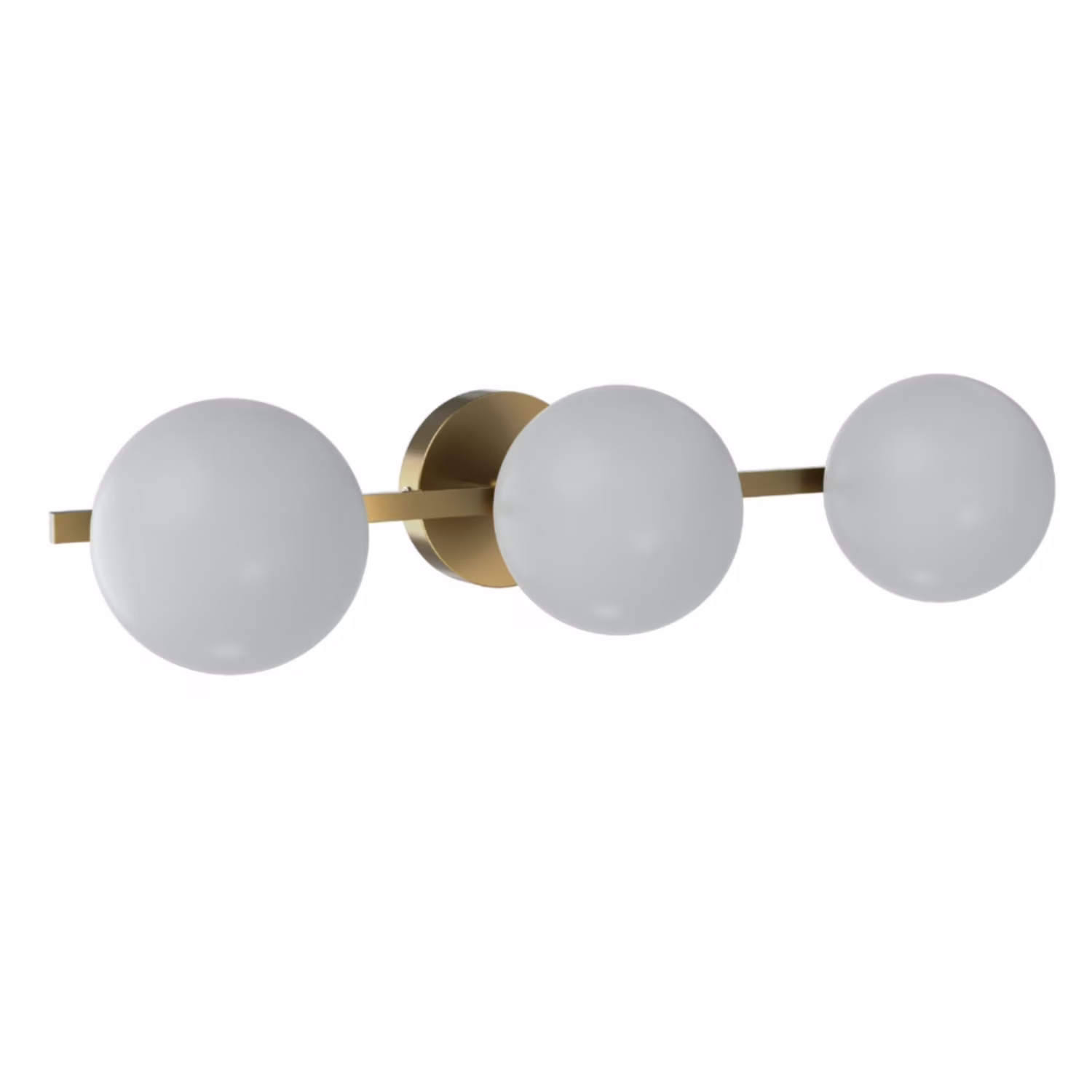 Better Homes & Gardens Modern Vanity Light, Brass Finish, Frosted Glass Shades, T6 LED Bulbs