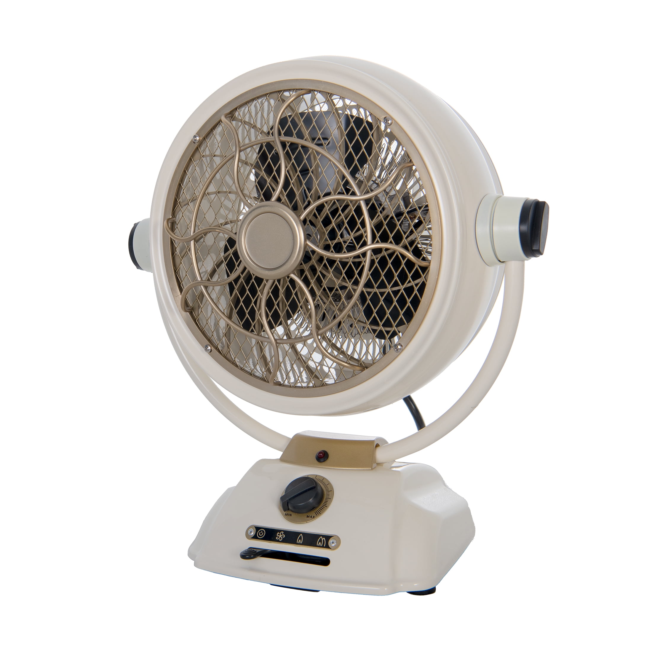 Better Homes & Gardens Retro Tabletop Heater Cream & Brass Finish, New