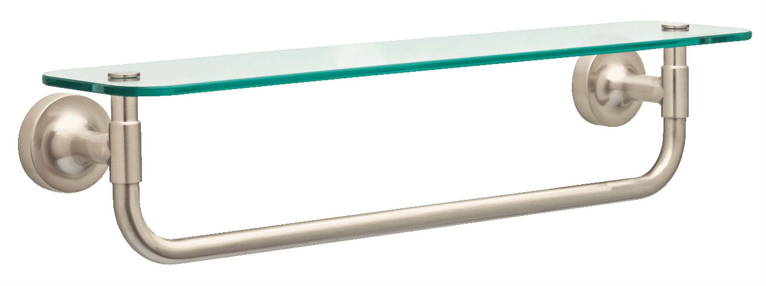 Better Homes & Gardens Safford 18" Glass Shelf with Towel Bar in Satin Nickel