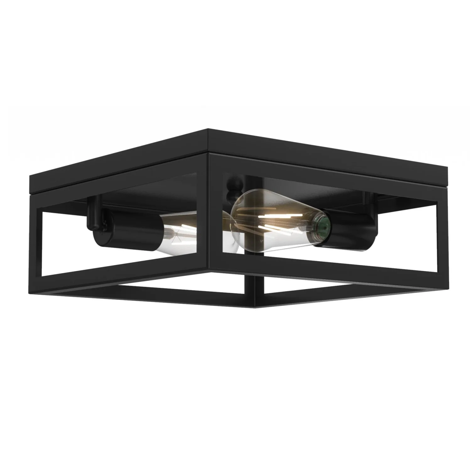 Better Homes & Gardens 12" Modern Square Flushmount Ceiling Light, Matte Black Finish, E26 Socketed
