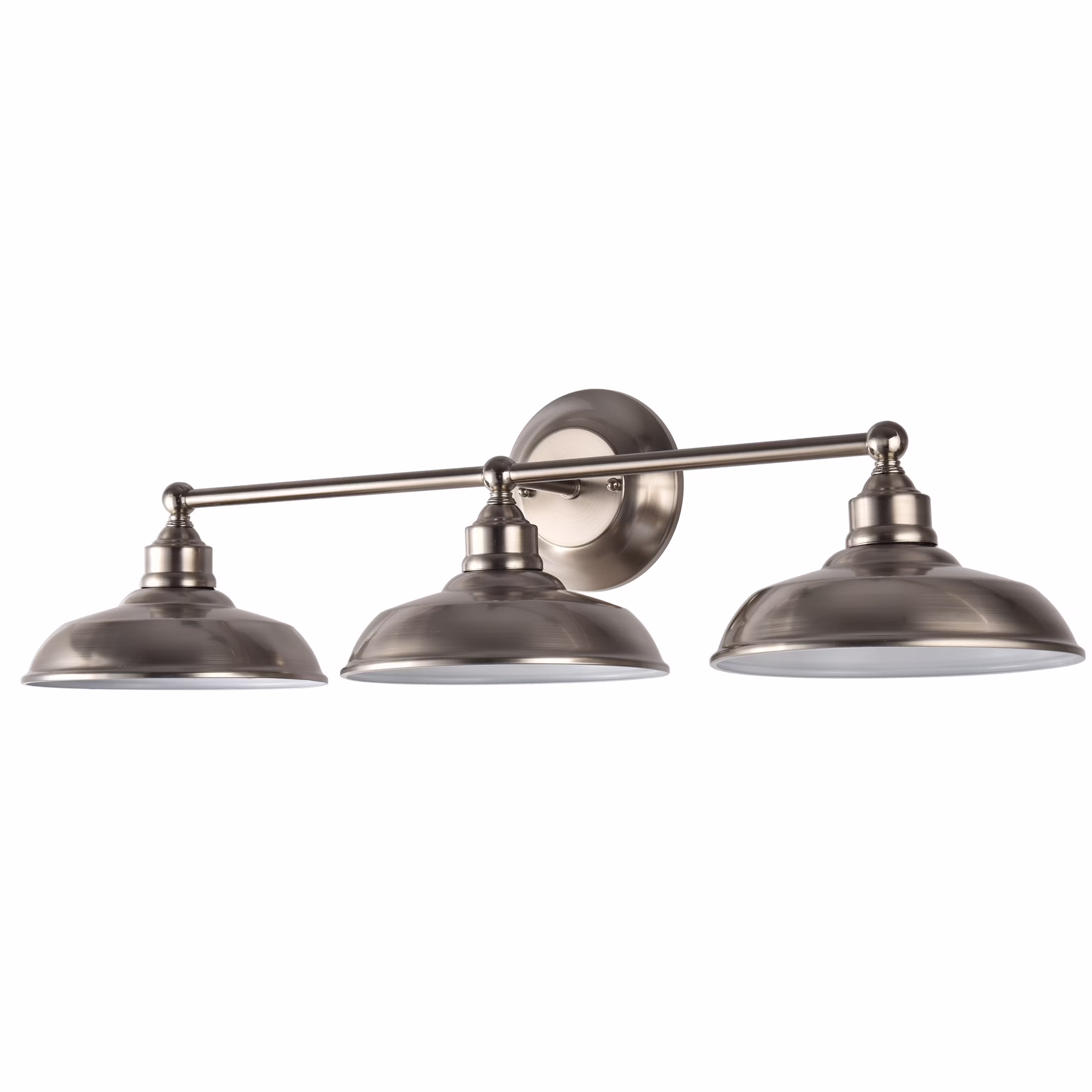 Better Homes & Gardens 28.5" Farmhouse-Style 3-Head Vanity Light , Satin Nickel Finish, E26 Socketed
