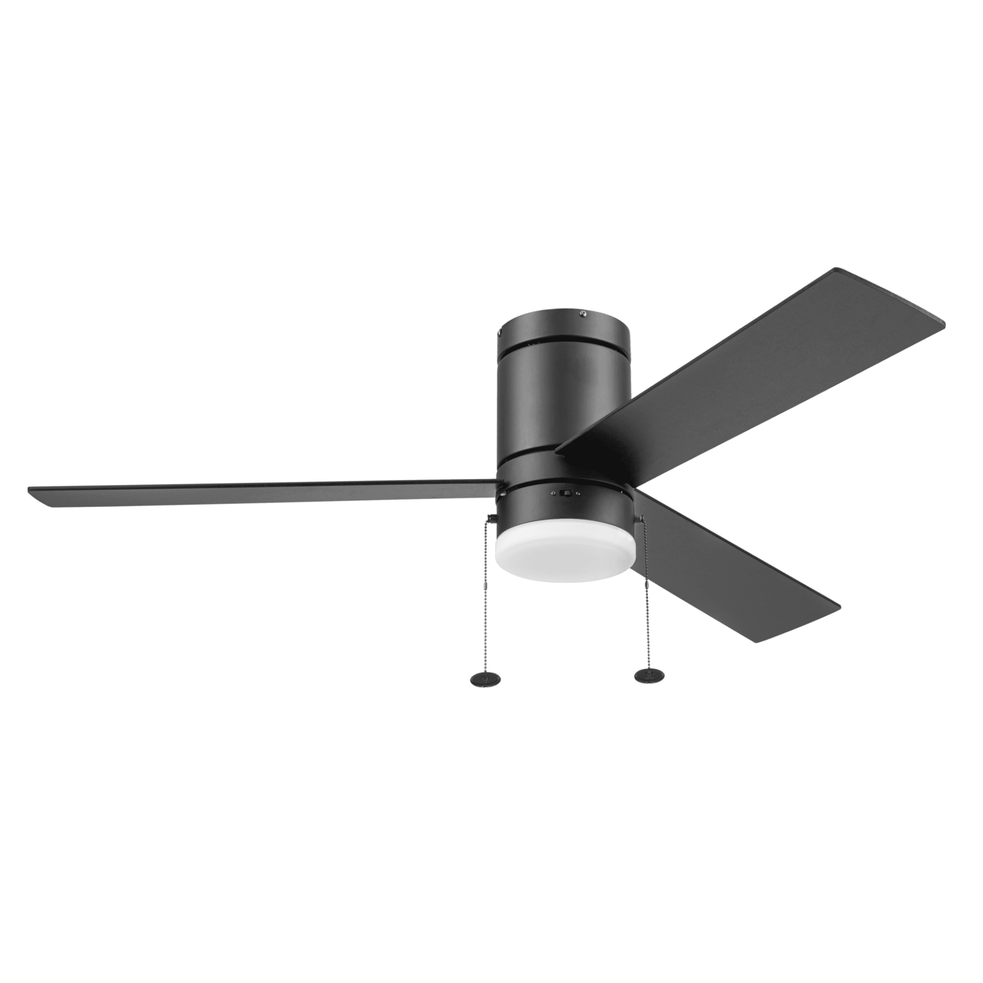 Better Homes & Gardens 52" Black Modern Indoor Flushmount Ceiling Fan with Color Changing Light, Pull Chain Control & Reverse Airflow