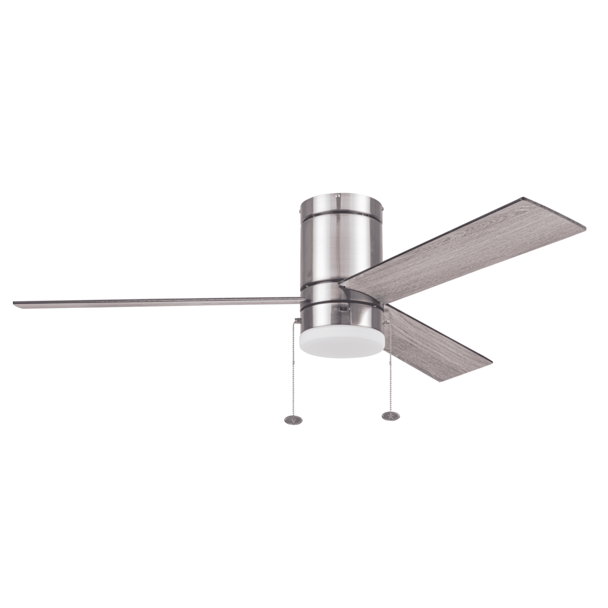 Better Homes & Gardens 52" Modern Nickel Indoor Flushmount Ceiling Fan with Color Changing Light, Pull Chain Control & Reverse Airflow
