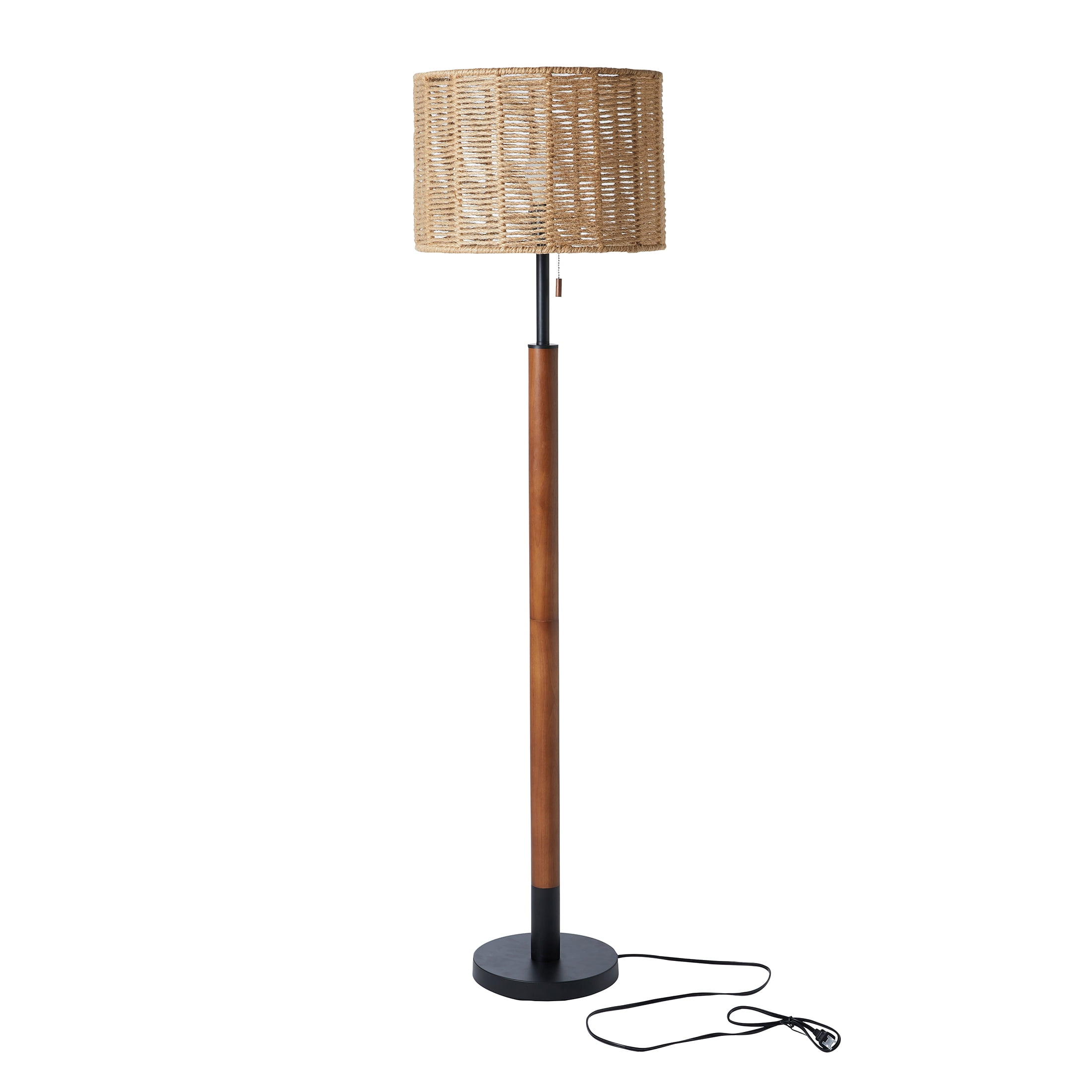 Better Homes & Gardens 60" Rope Jute Shade Floor Lamp, Brown