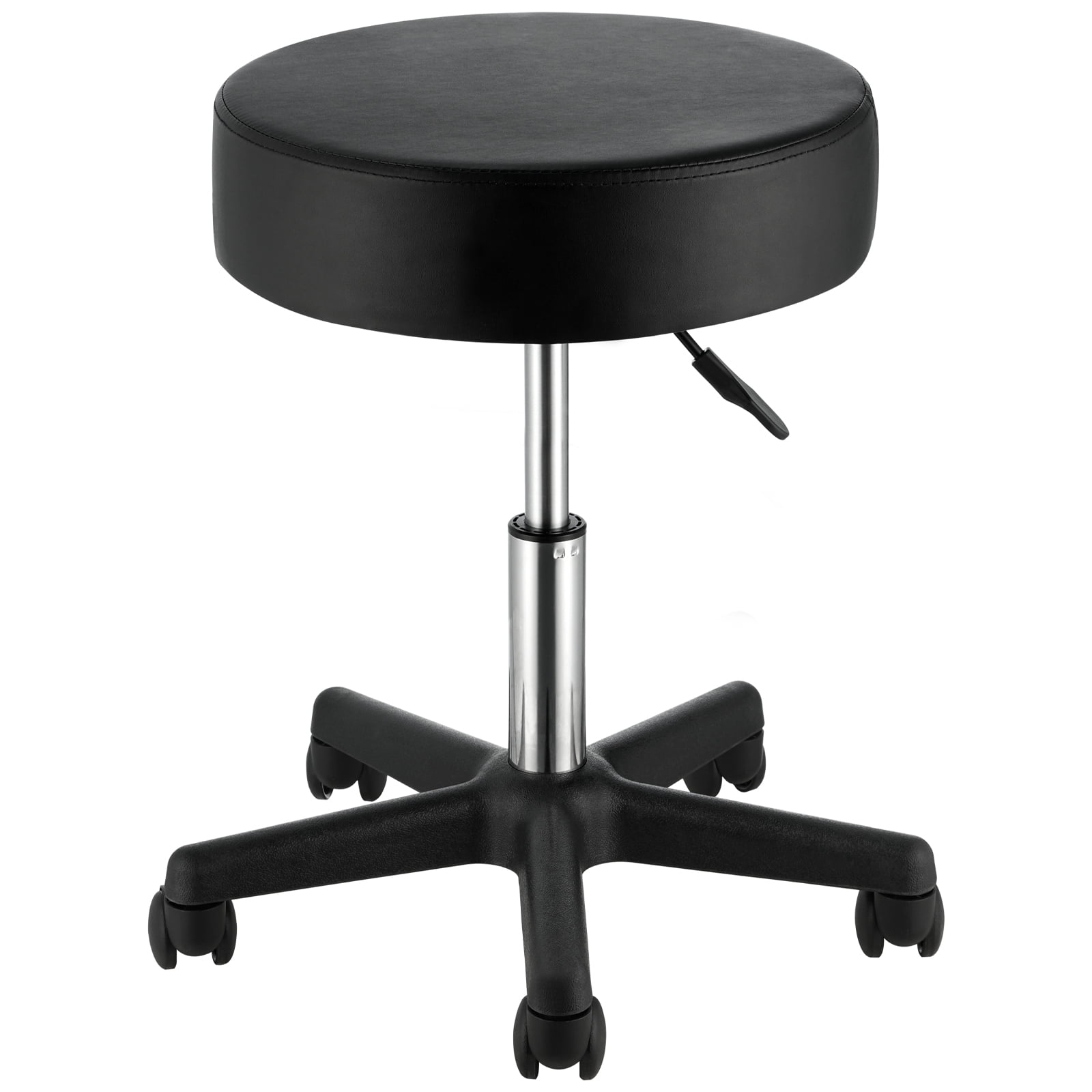 BENTISM Adult's Adjustable Salon, Bar Rolling Stool, Black