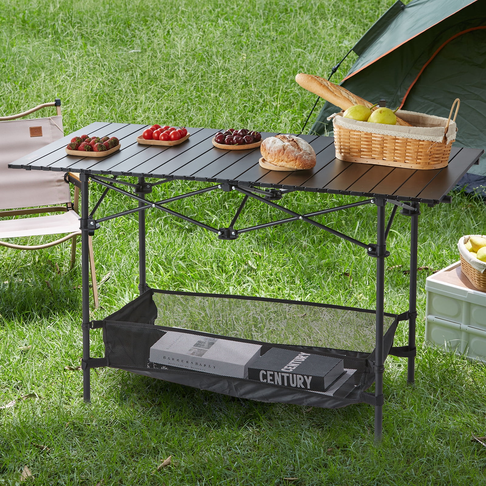 VEVOR Folding Portable Camping Table Aluminum Outdoor Table Storage & Carry Bag