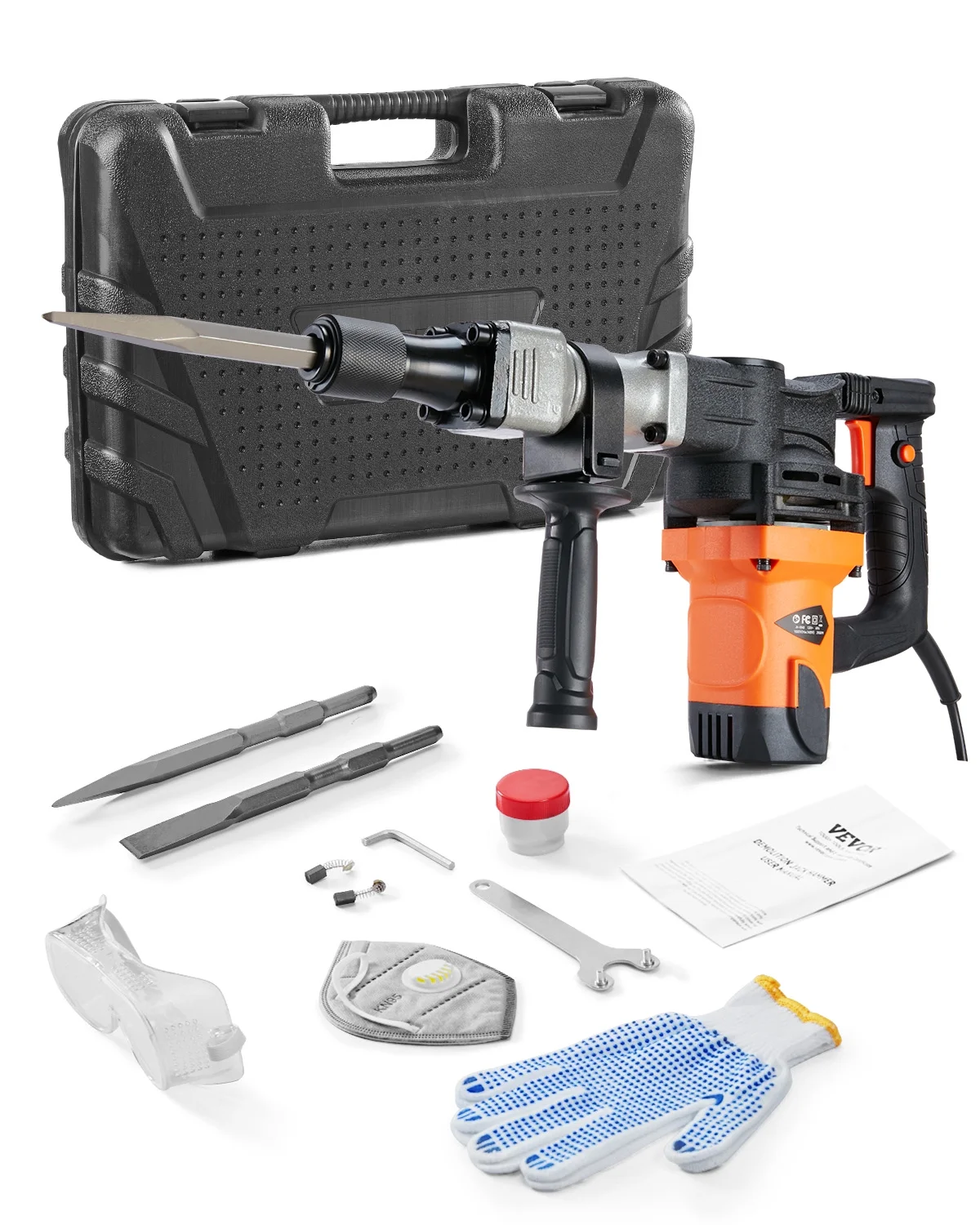 BENTISM JH-0840 1400W, 110V, Electric Hammer Drill, 2900 RPM, for Concrete Breaking