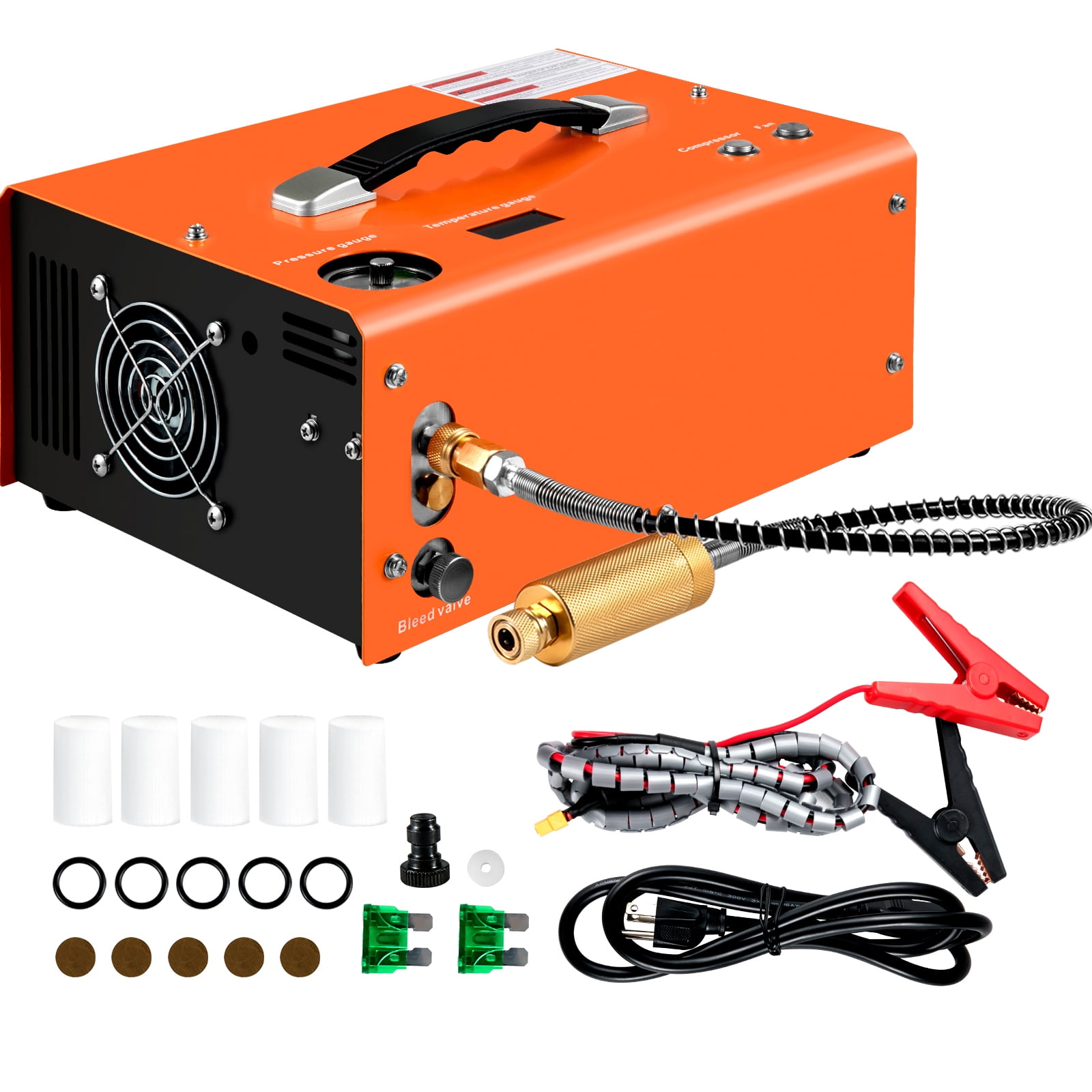 Bentism Orange 24V/110V 4500 PSI 1-Stage Oil-free Air Compressor