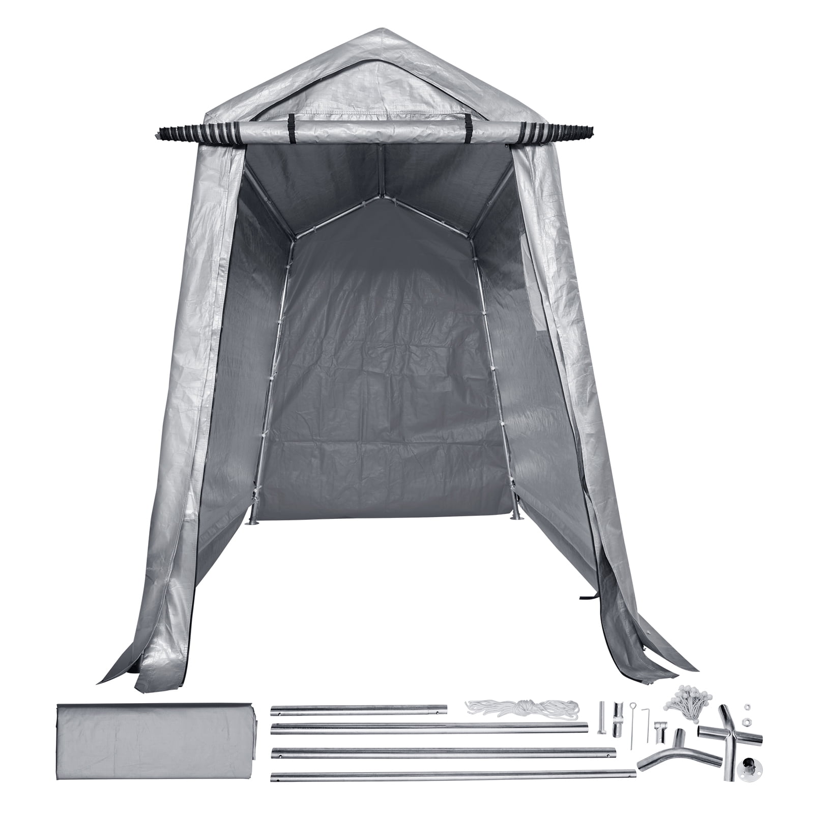 VEVOR Portable Shed Outdoor Storage Shelter, 6x8x7 ft Heavy Duty Instant Waterproof Storage Tent Sheds with Roll-up Zipper Door and Ventilated Windows