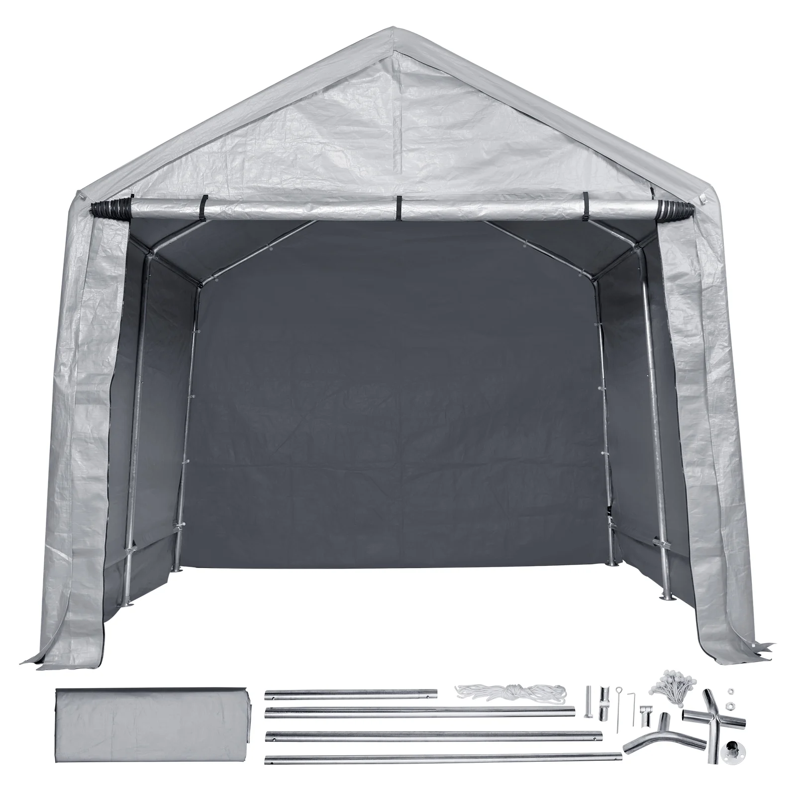 VEVOR Portable Shed Storage Shelter Outdoor, 10x10x8.5 ft Heavy Duty All-Season Instant Storage Tent Tarp Sheds with Roll-up Zipper Door and Ventilated Windows