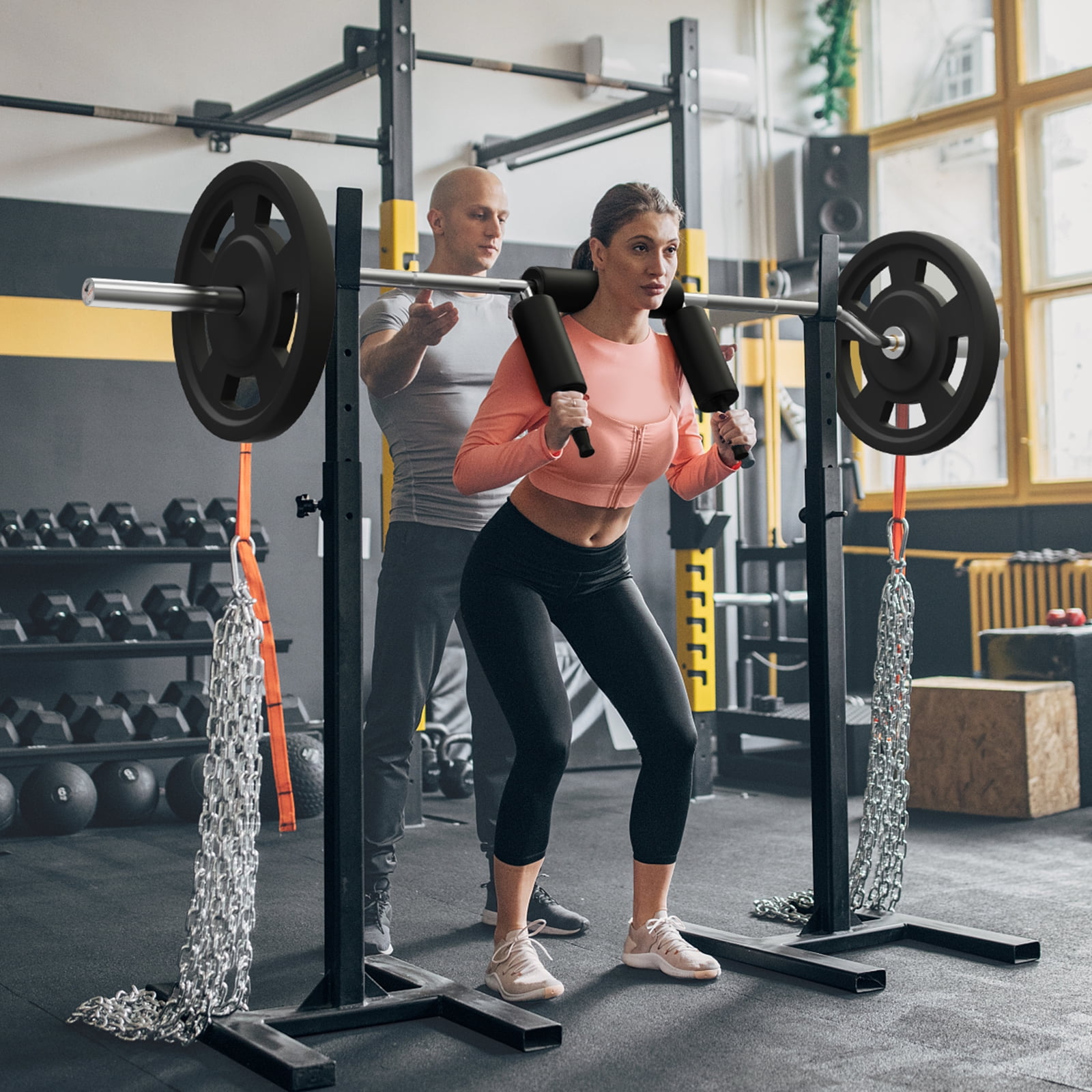 BENTISM Safety Squat Bar Fitness Squat Bar Attachment 700LB Weight Lifting