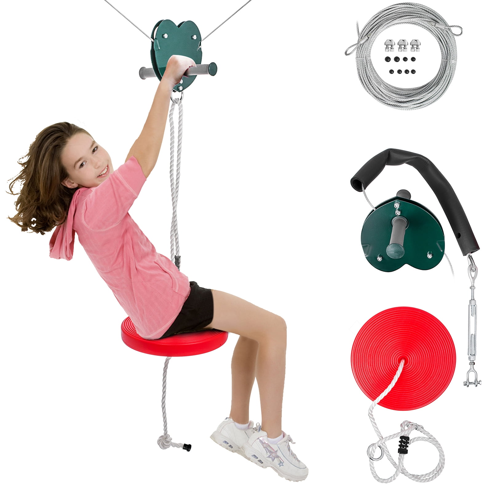 BENTISM Seated Zipline Kit - 100 feet - Outdoor Fun Toys