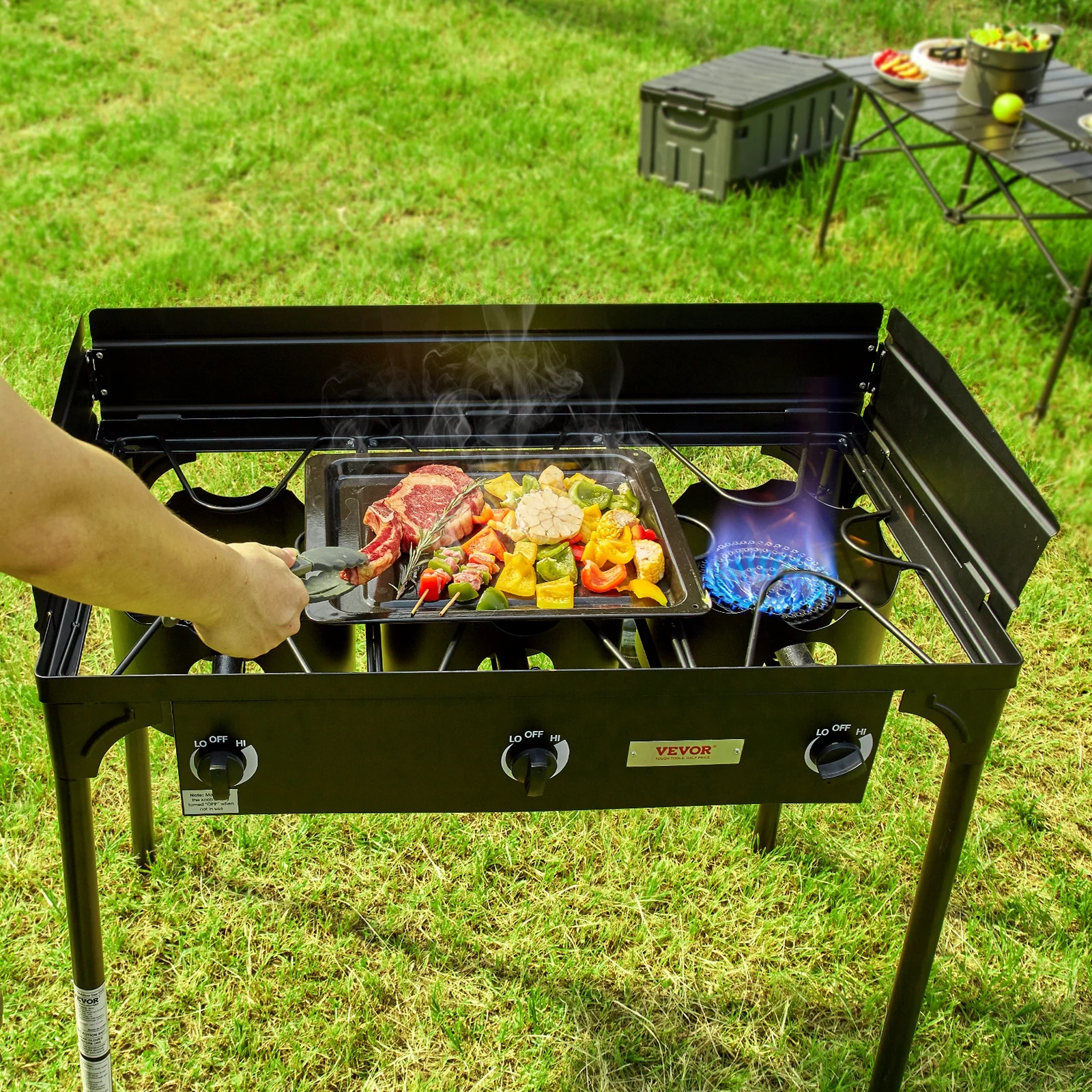 BENTISM 3 Burner Multi Functional Camping Stove with Fastening Screws