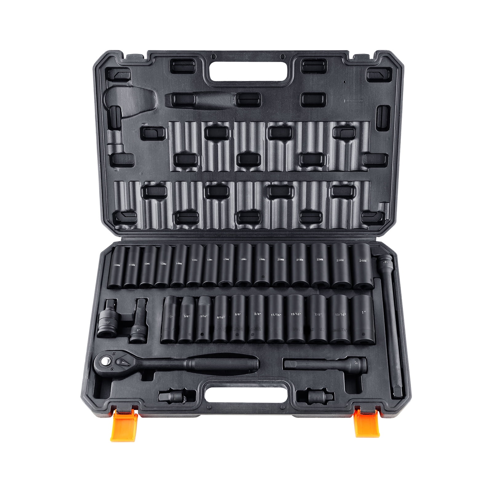 BENTISM 1/2" Drive Impact Socket Set, 33 Pieces