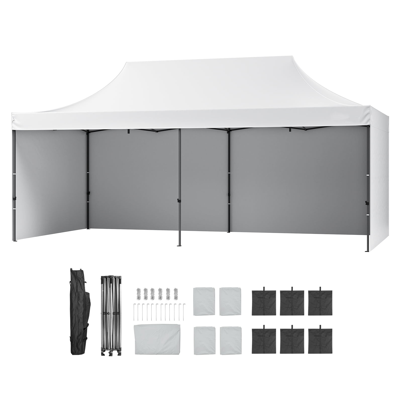 VEVOR 10x20 FT Pop up Canopy with Removable Sidewalls, Outdoor Instant Canopies Portable Gazebo & Wheeled Bag, UV Resistant Waterproof, Enclosed Canopy Tent