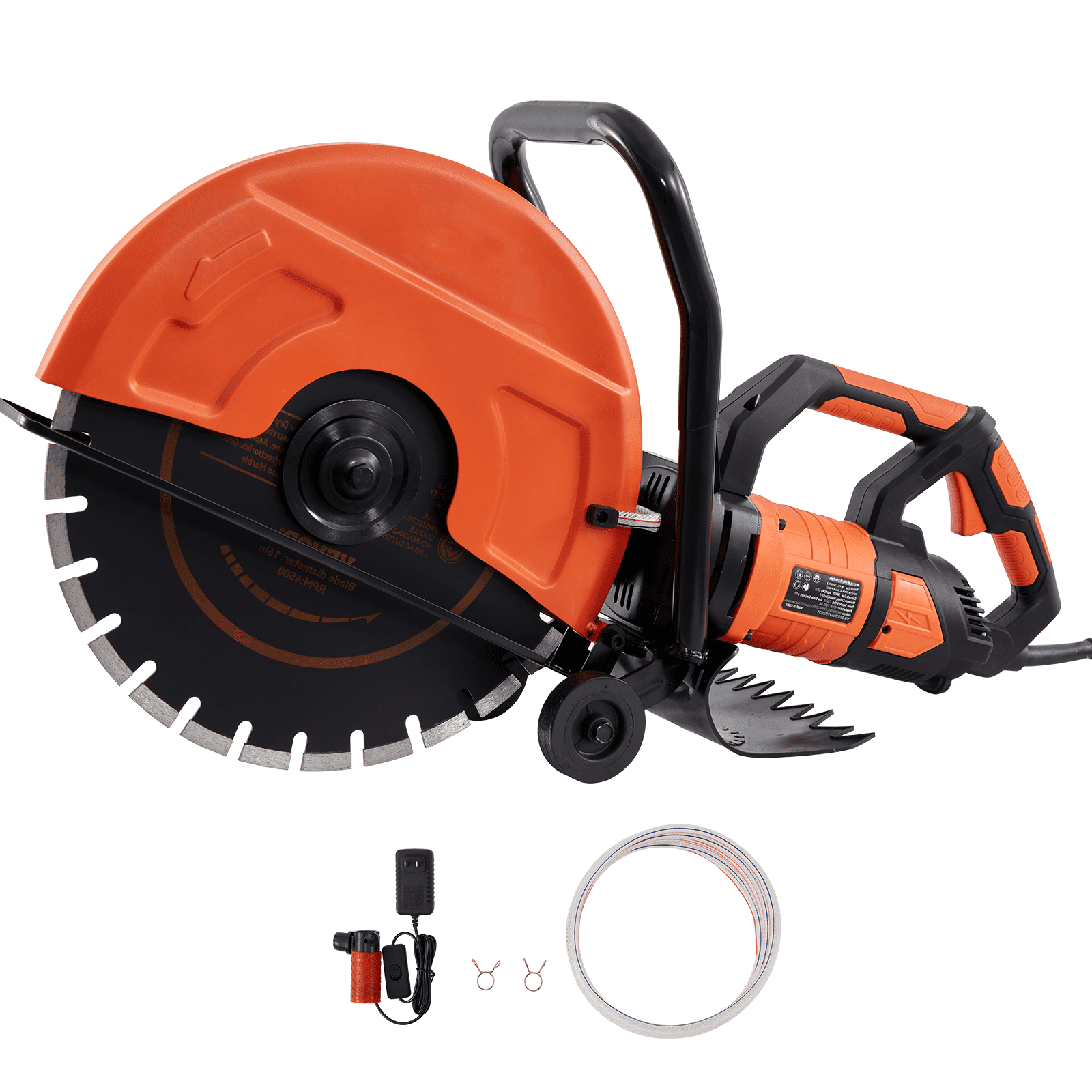 BENTISM 14'' Electric Concrete Saw Wet/Dry Saw Cutter with Water Pump and Blade