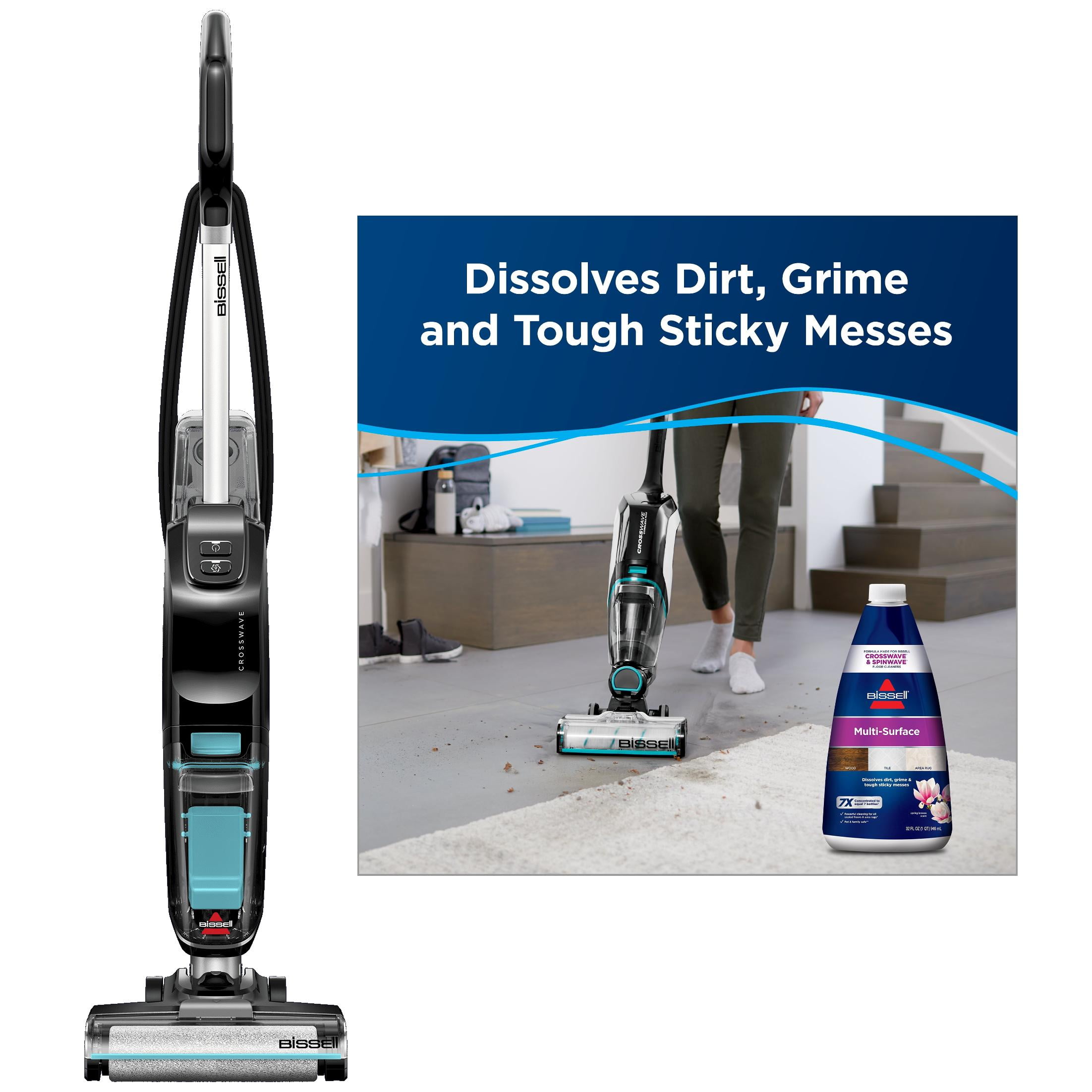 BISSELL® CrossWave® Hard Floor Expert® Wet Dry Vacuum 3831 & Bissell Multi-Surface Floor Cleaning Formula, 32 oz, 1789