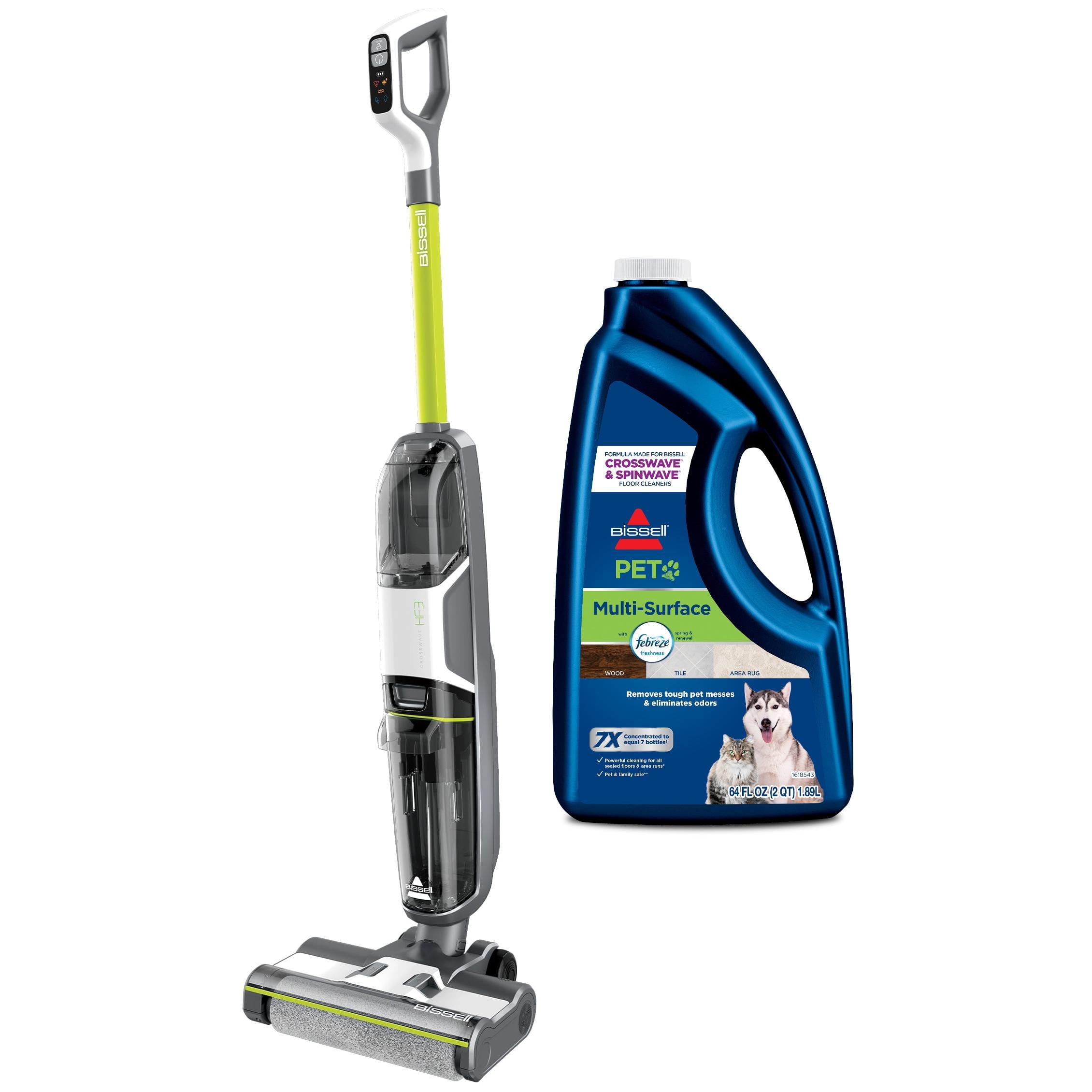 BISSELL CrossWave HF3 Cordless Multi-Surface Wet-Dry Vacuum 3654 & BISSELL Surface Cleaners, Febreze Scent, 64 Fluid Ounce 22951