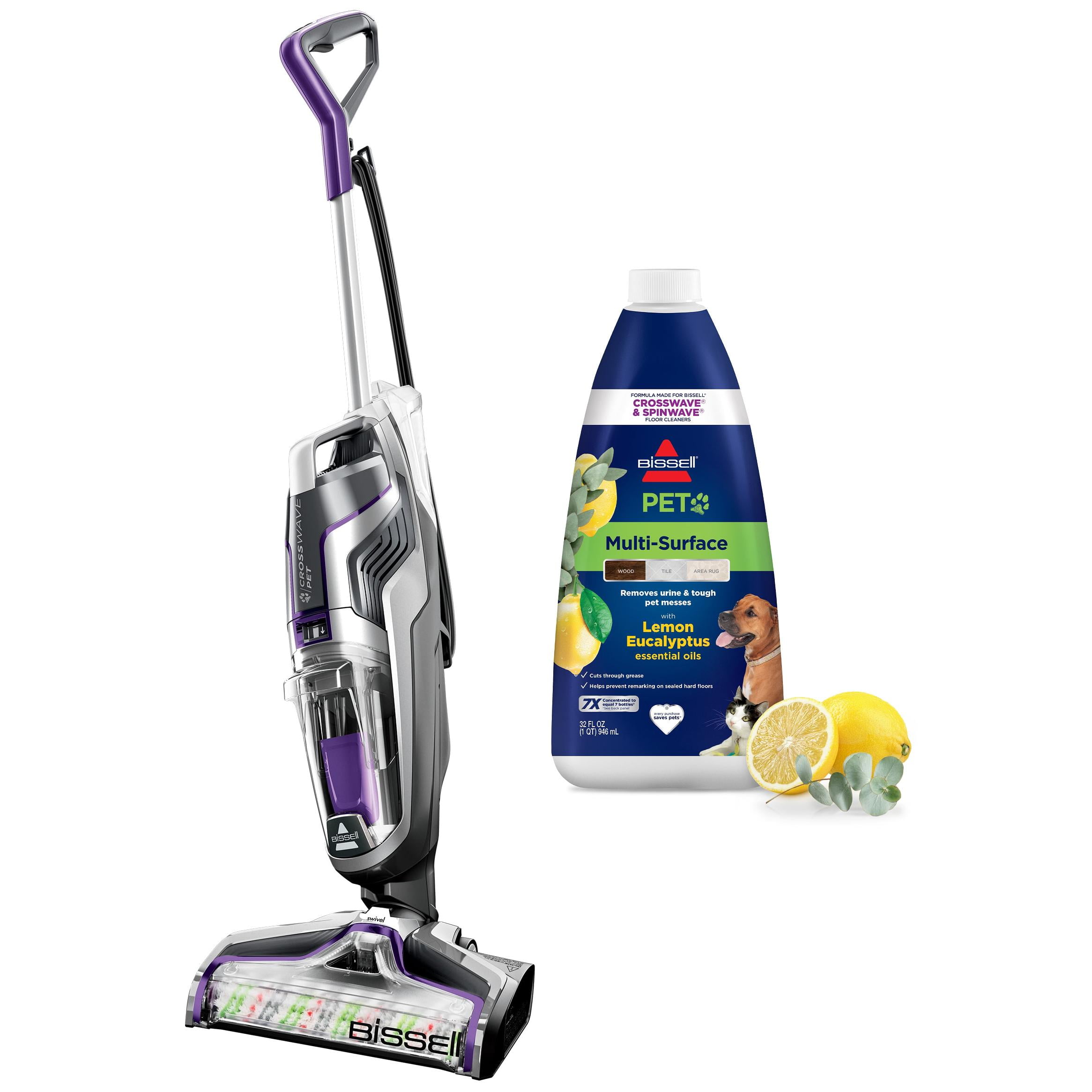 BISSELL® CrossWave® Turbo Pet Pro Multi-Surface Wet-Dry Vacuum 2328 &BISSELL® PET Multi-Surface Floor Formula, Lemon Eucalyptus 32 oz 3444