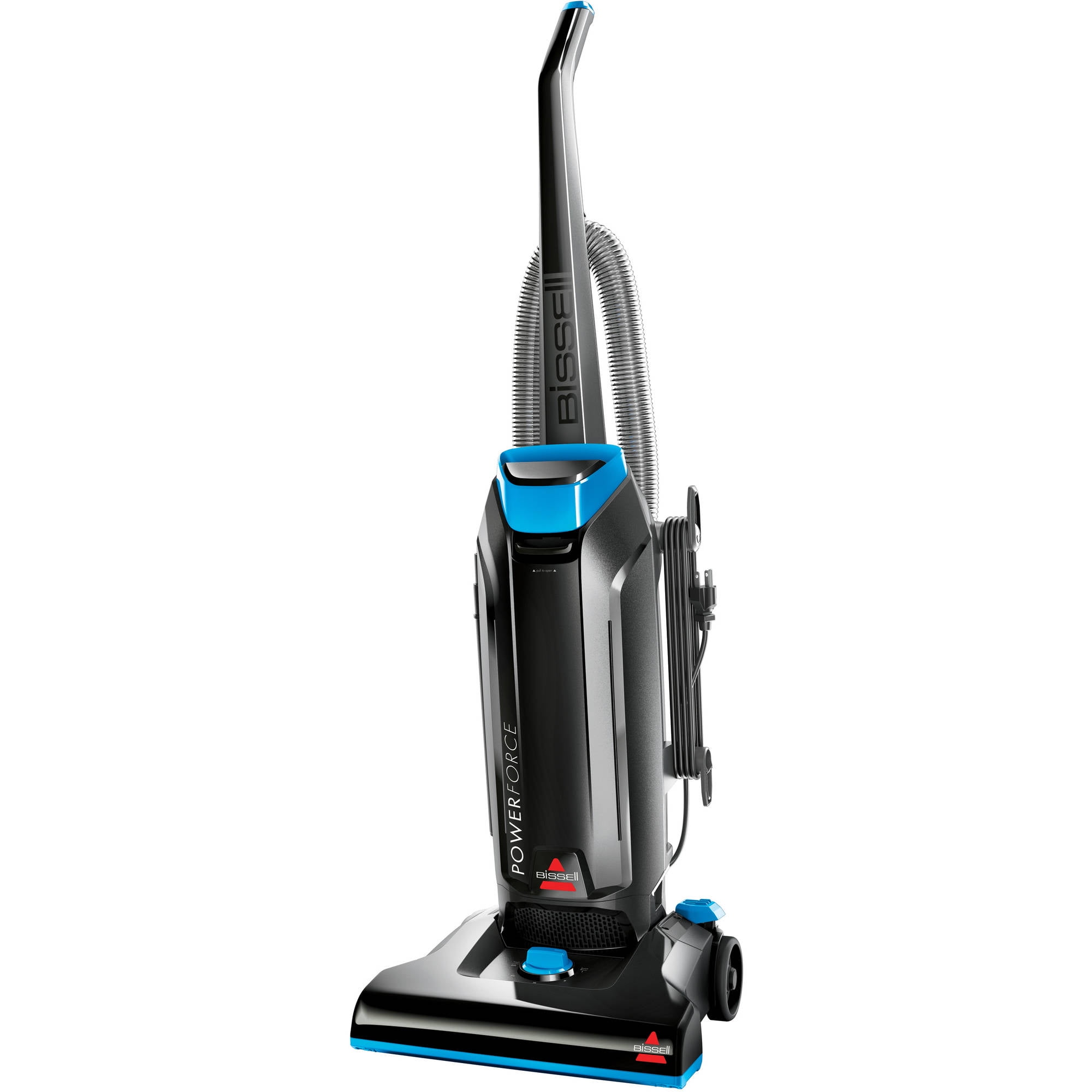 BISSELL PowerForce Bagged, Upright Vacuum, Powerful Suction, Allergen Filtration Bags, Flexible Reach, 1739, Black & Blue