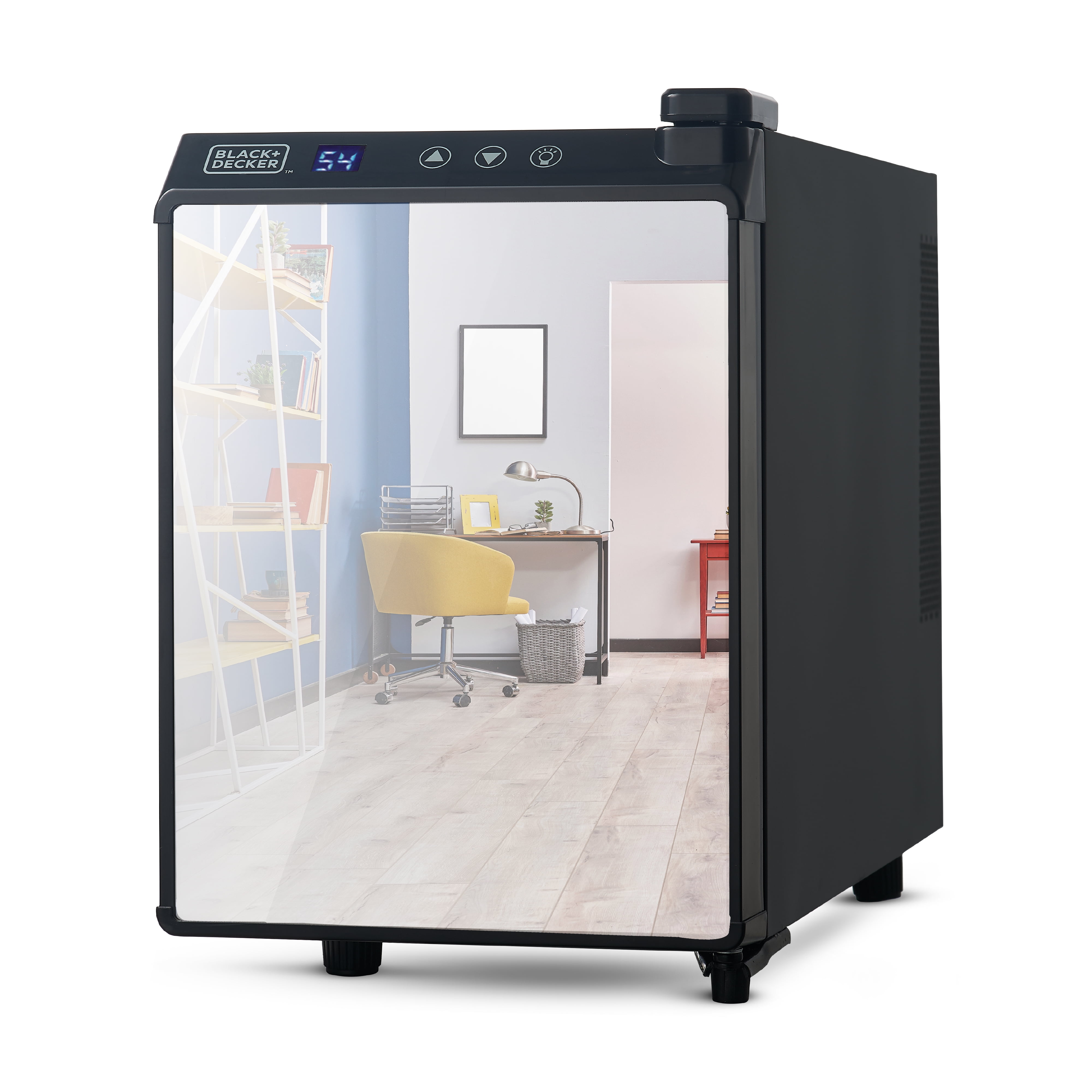 BLACK+DECKER BD60316 Thermoelectric 6-Bottle Wine Cellar, Mirrored Glass Door with Black Trim
