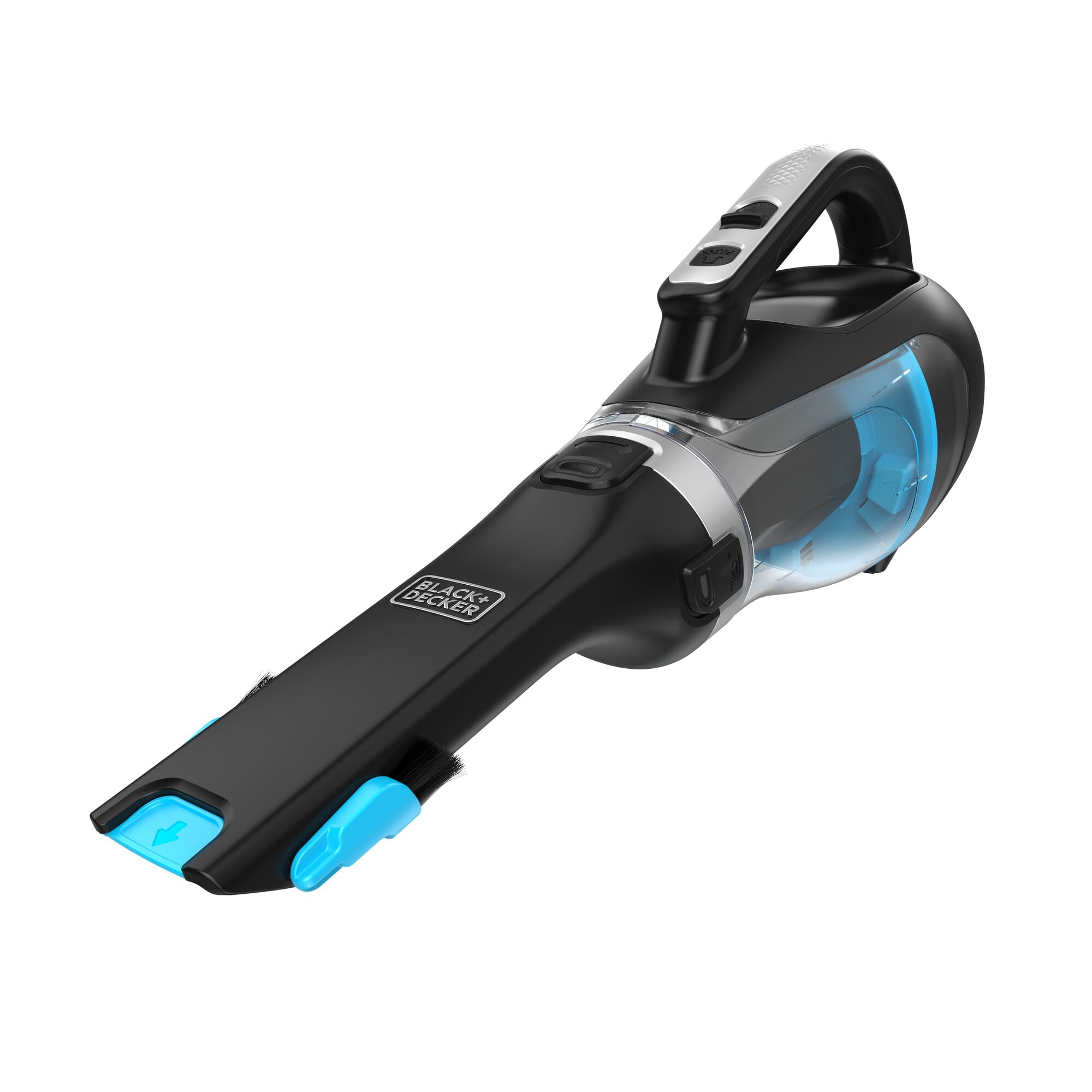 BLACK+DECKER dustbuster swivel Cordless Handheld Vacuum, for Car & Pet Hair, Powerful Suction, Lightweight, Rotating Nozzle, Washable Dustbin, CHV415J00W, Black and Blue