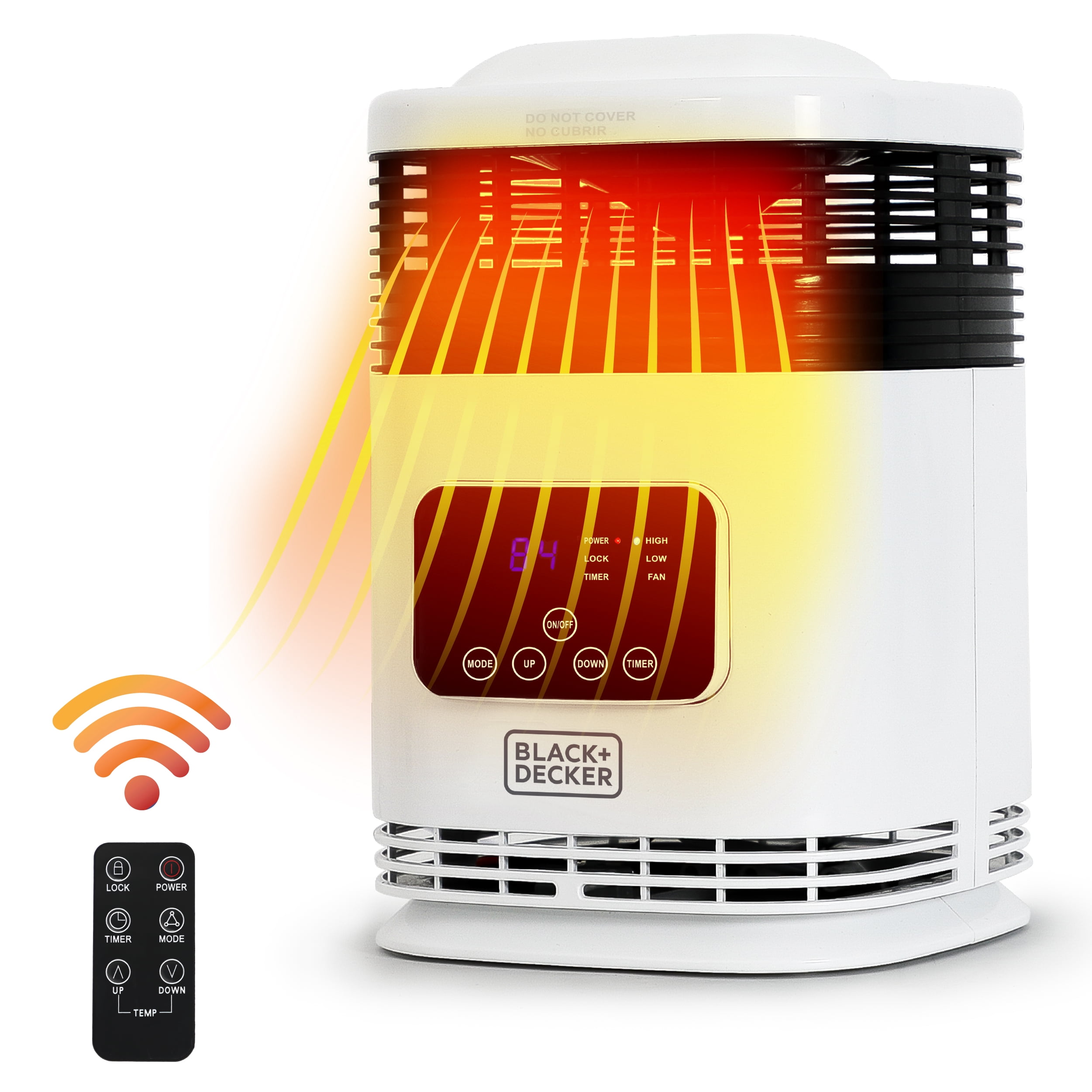 BLACK+DECKER 1,500-Watt-Max Mini 360° Surround Heater with Digital Display and Remote, BH1607